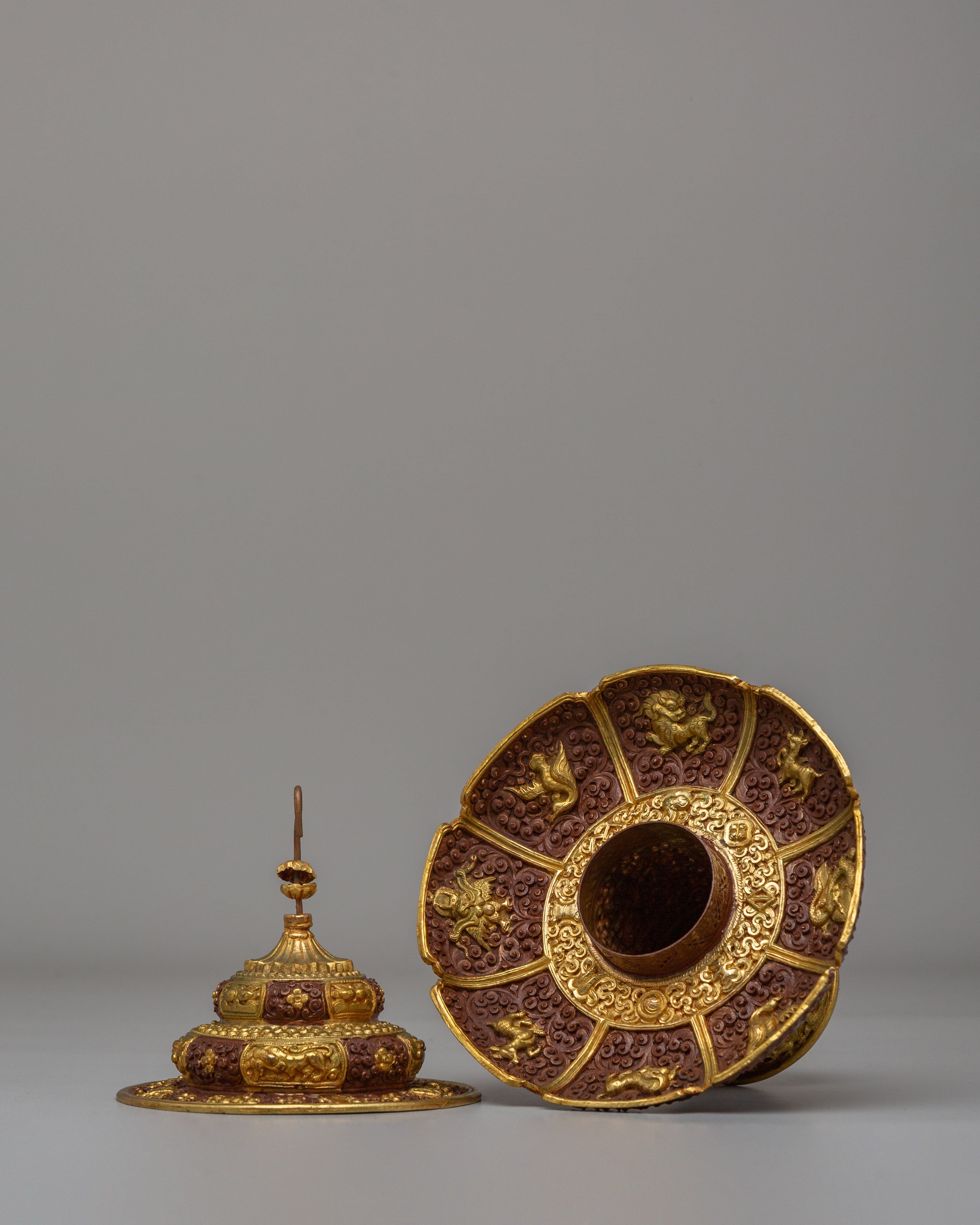 Decorative Himalayan Tea Cup Cover | Traditional Tibetan Ritual Tea Accessory