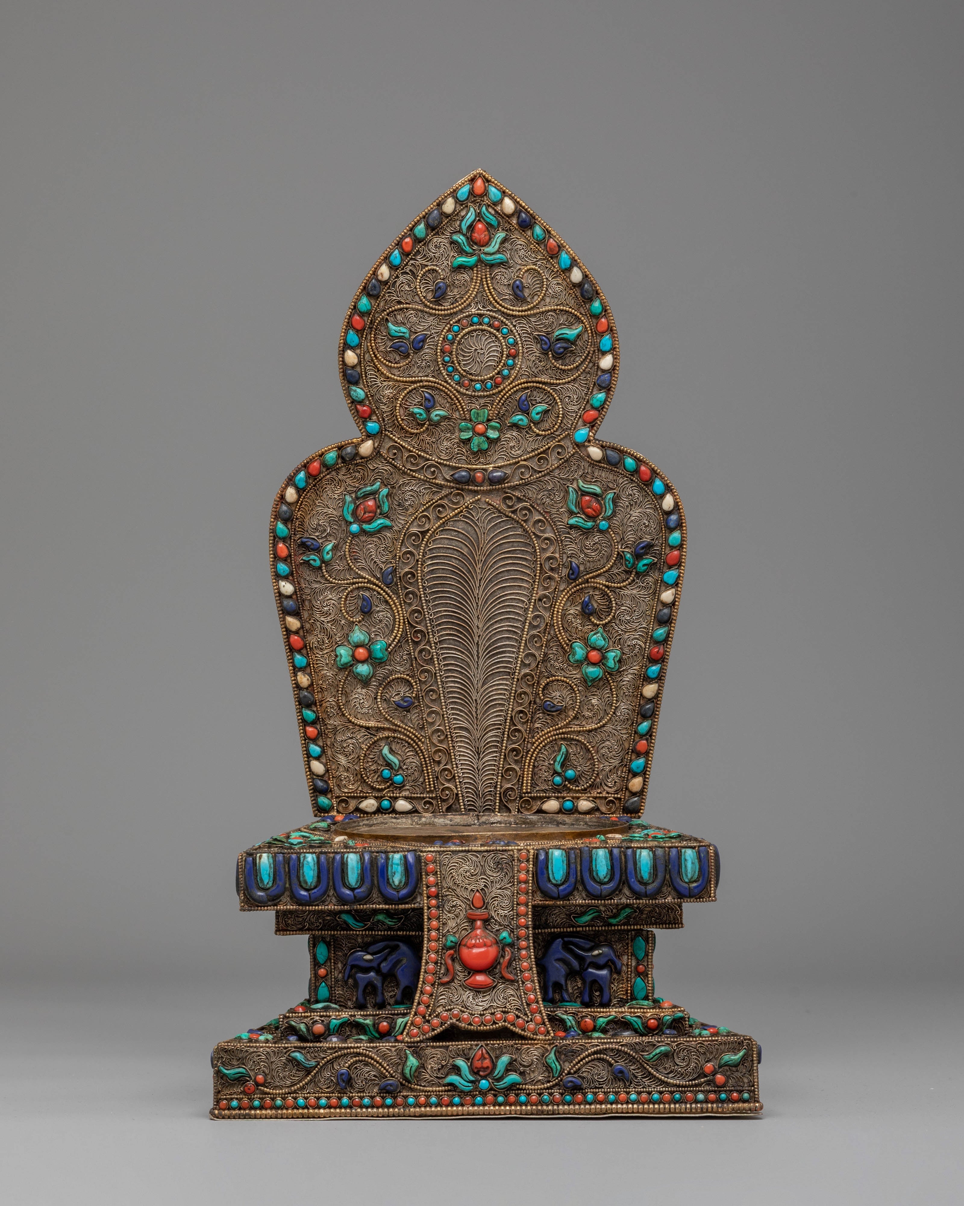 Divine Bodhisattva Standing Chenrezig Statue | Copper & Silver Plated Art
