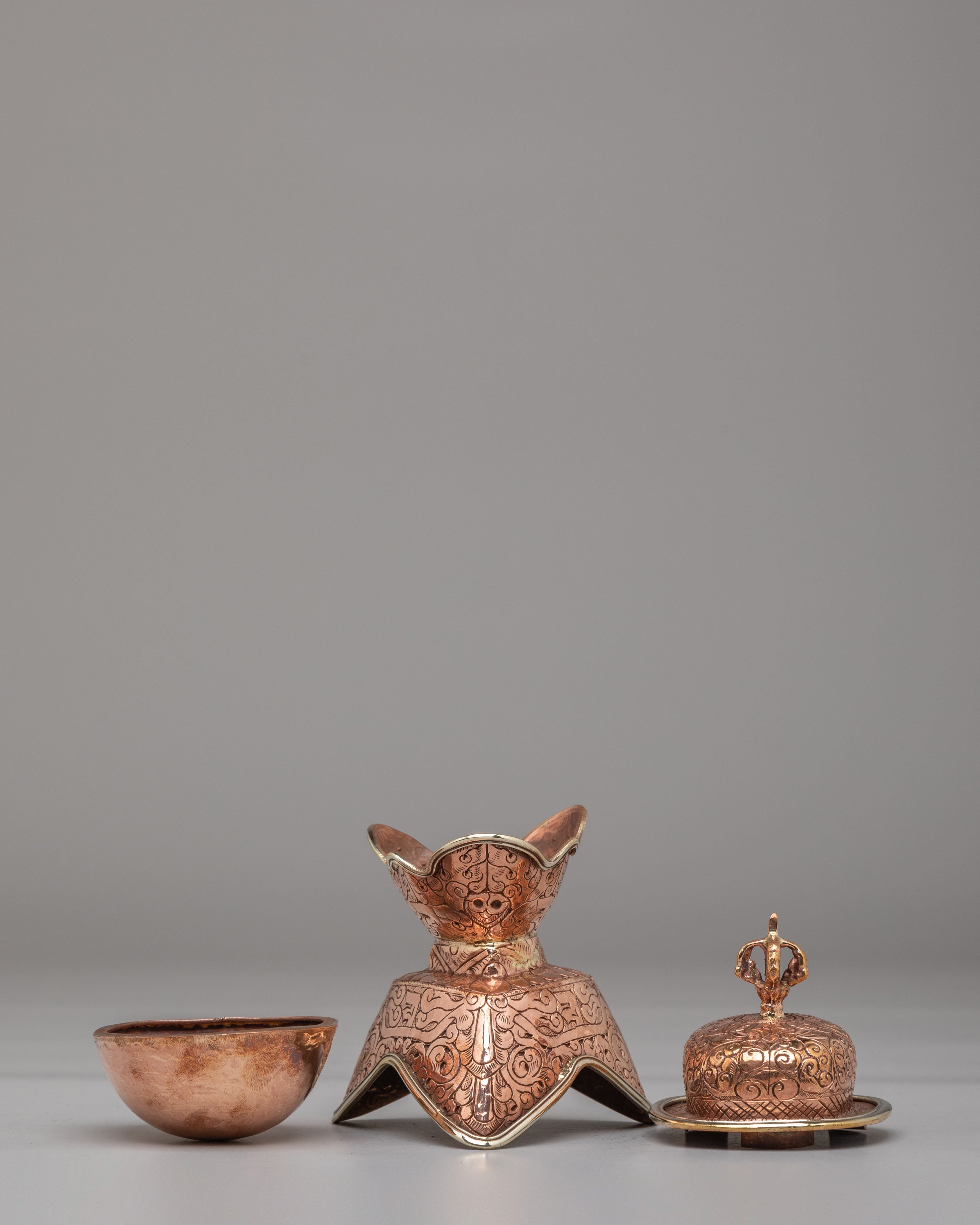 Ceremonial Kapala Set | Traditional Buddhist Ritual Vessels