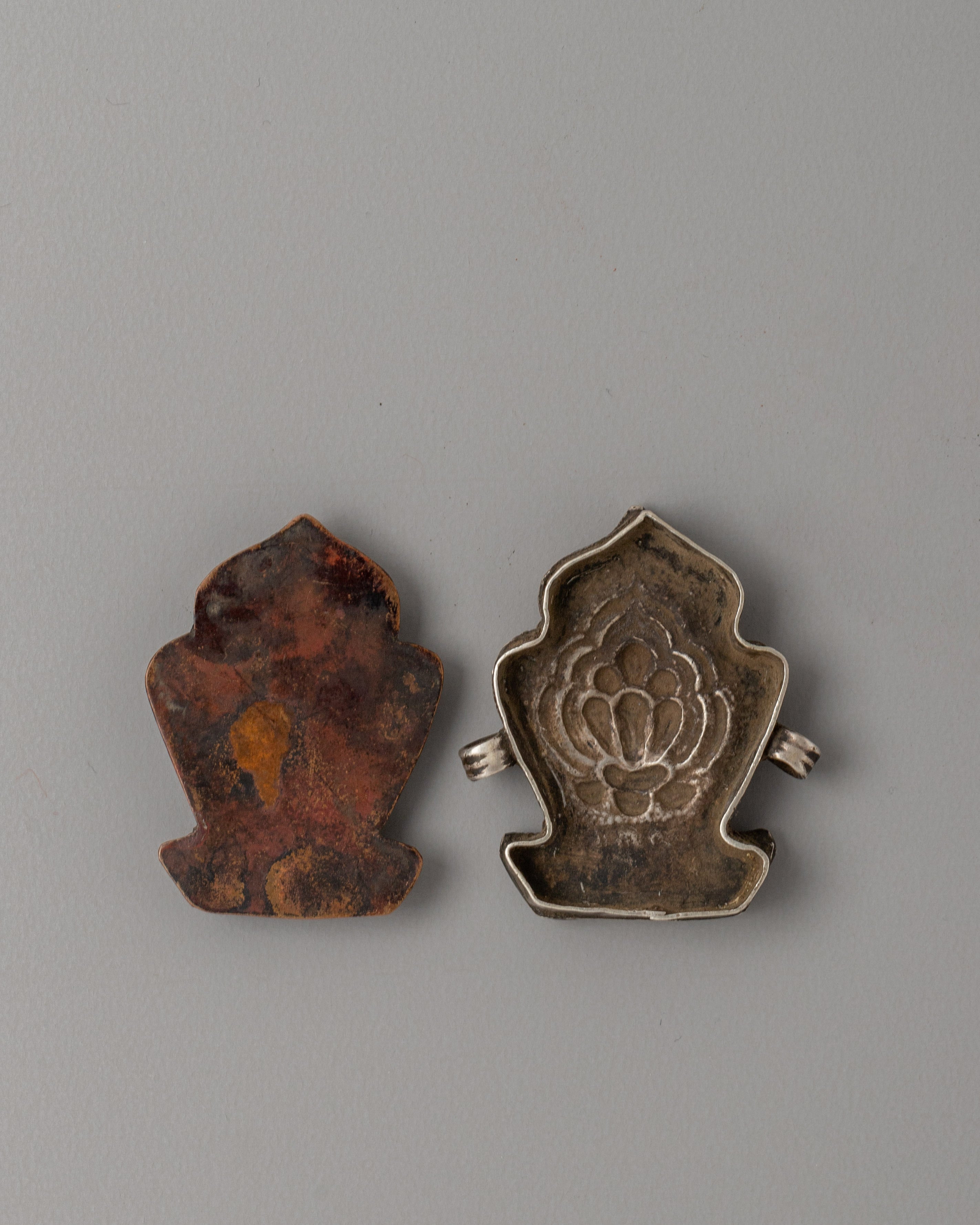 Silver-Plated Tibetan Ghau Box Pendant | Spiritual Practices and Protection