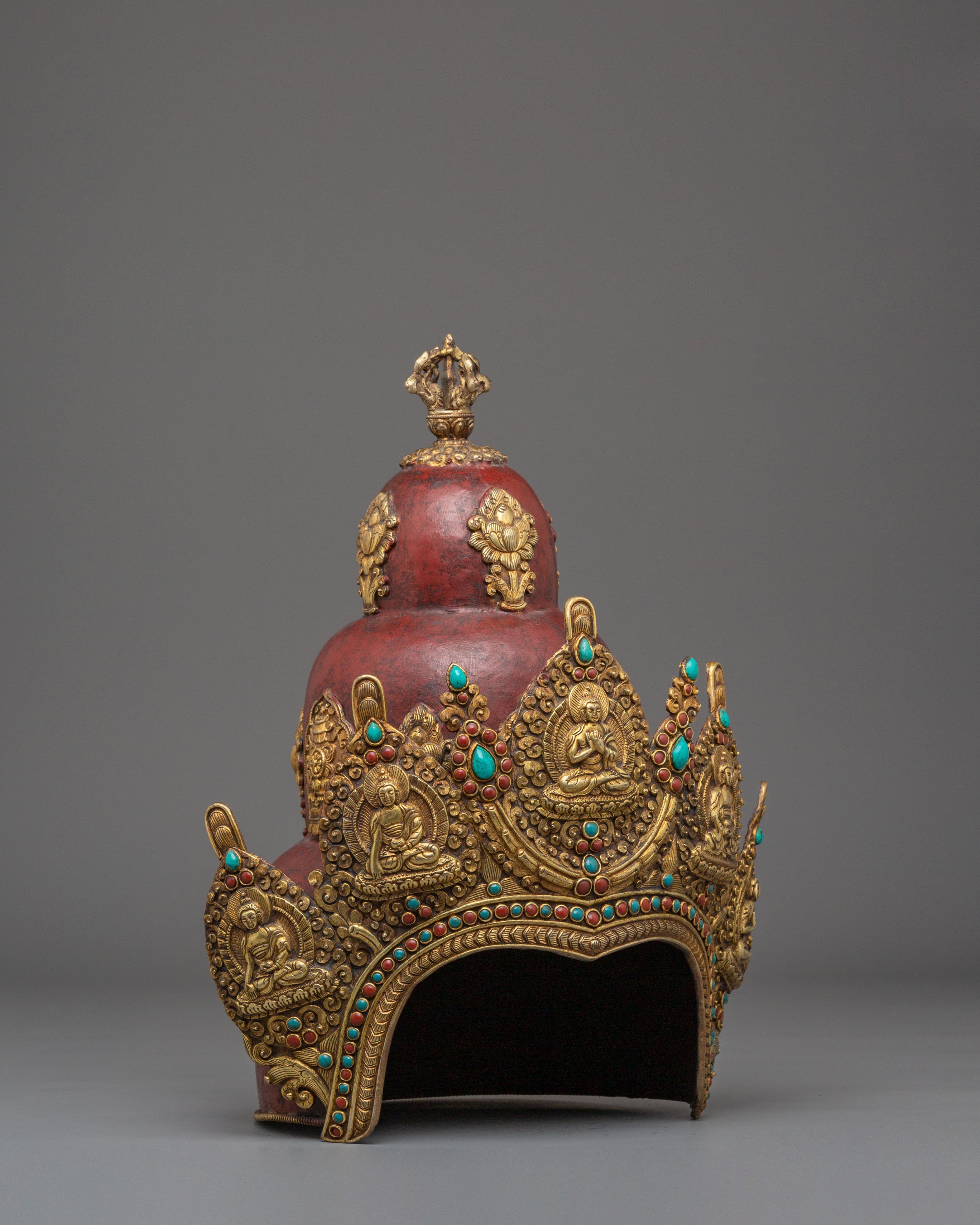 Handcrafted Crown | Gold Plated Ritual Crown for Altar Decor