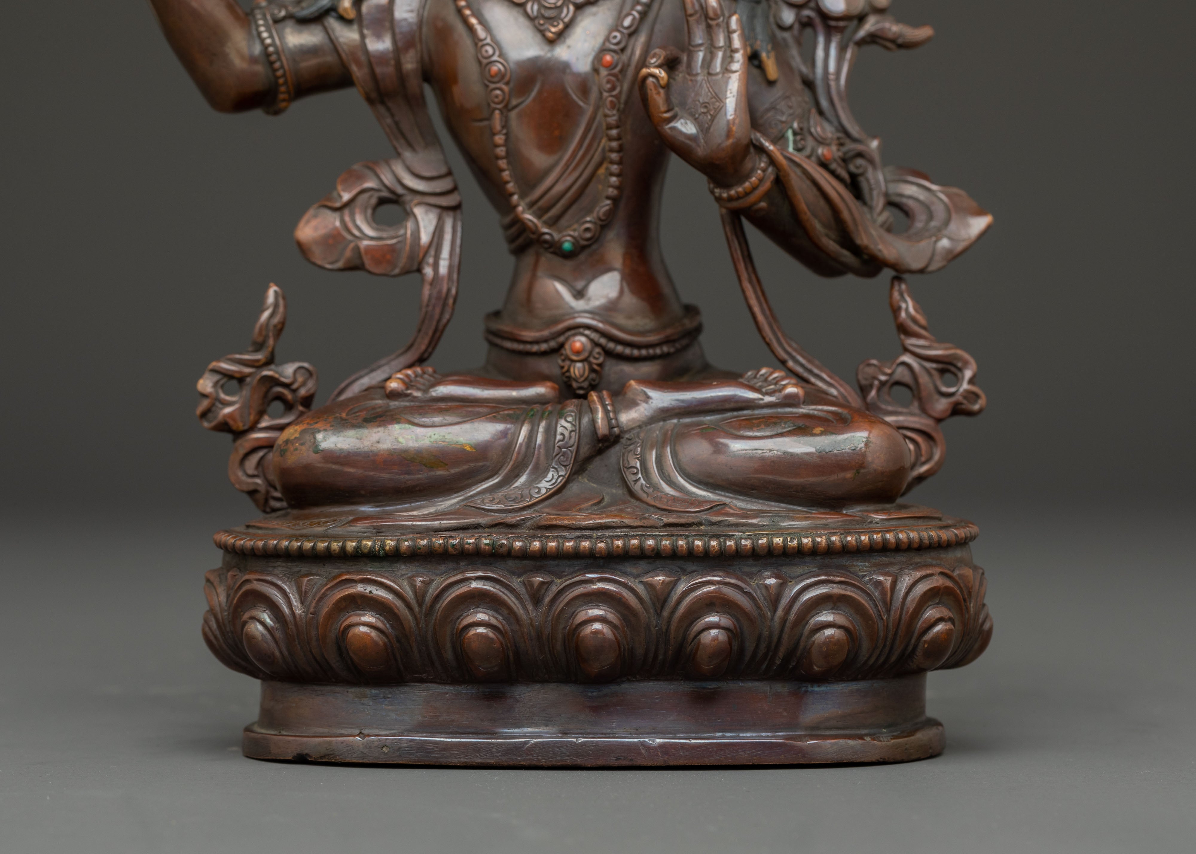 Handmade Copper Manjushri Statue | The Wisdom Bodhisattva