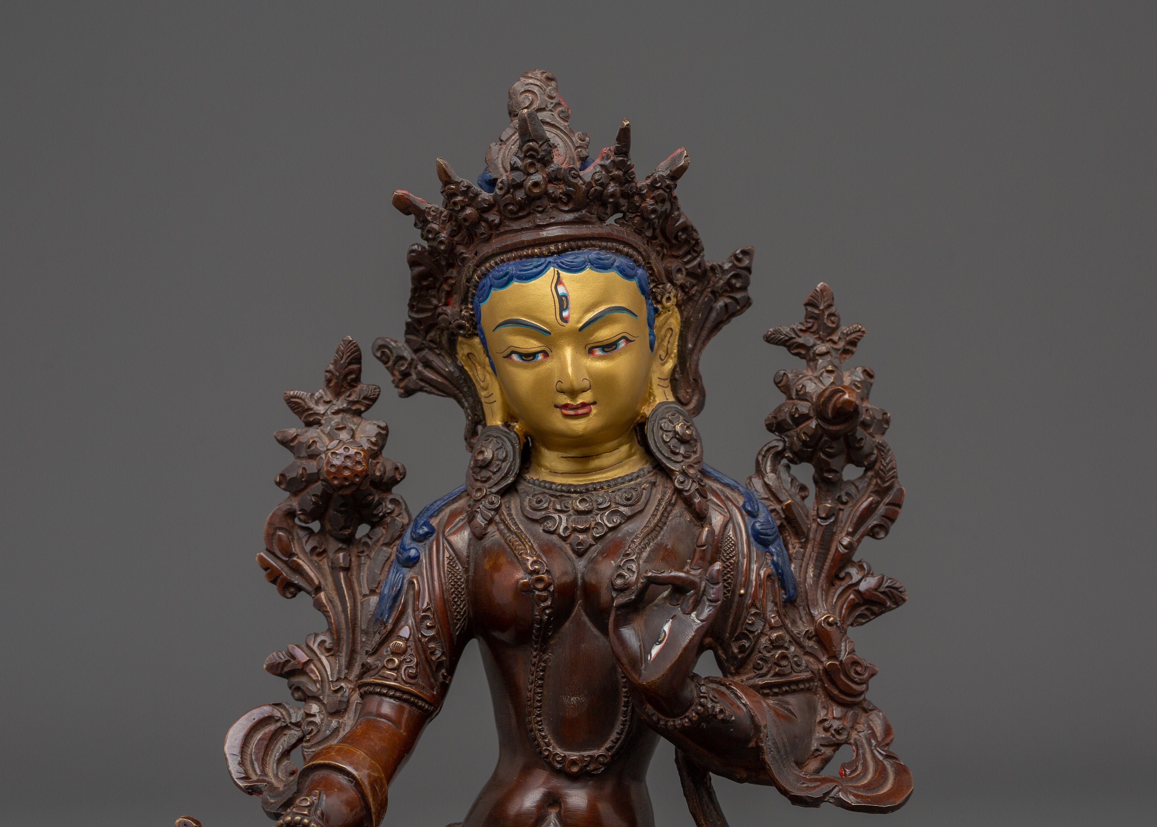 Himalayan Sitatara Altar Decor Statue | Buddhist Sculpture for Meditation