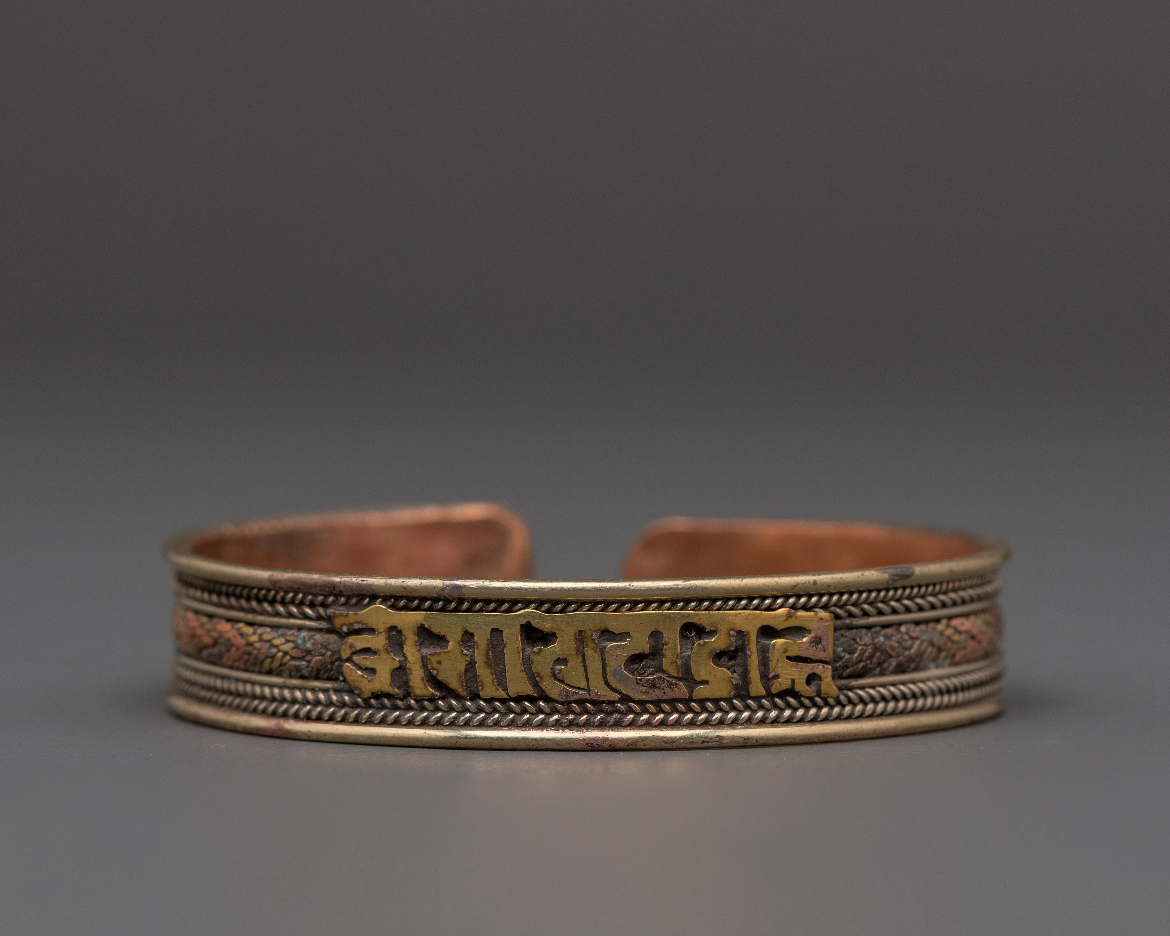 Handmade Spiritual Bracelet | Tibetan Copper Brass Mantra Cuff