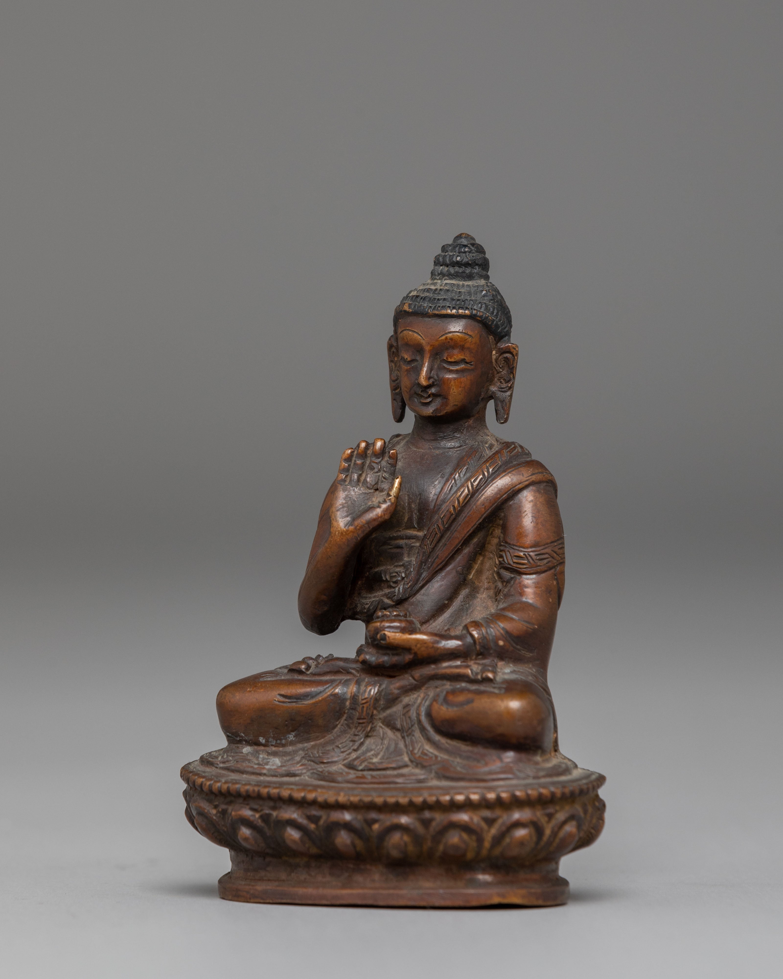 Handcrafted Oxidized Statue of Amogasiddhi for Dharma Decor