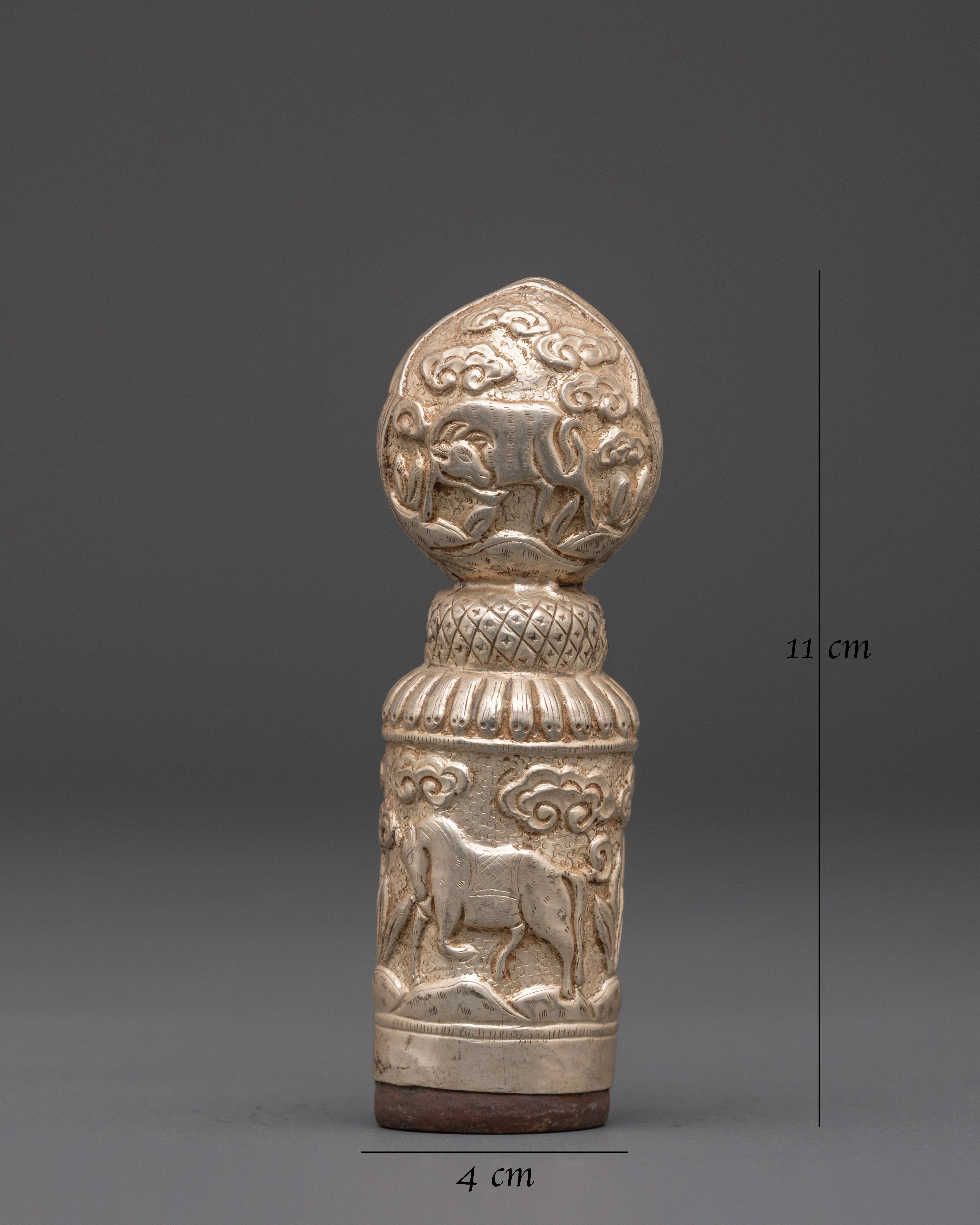 Buddhist Auspicious Seal | Sacred Tibetan Ritual Artifact