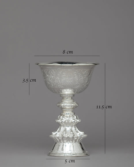 Handcrafted Silver Butter Lamps | Sacred Ritual Artifacts