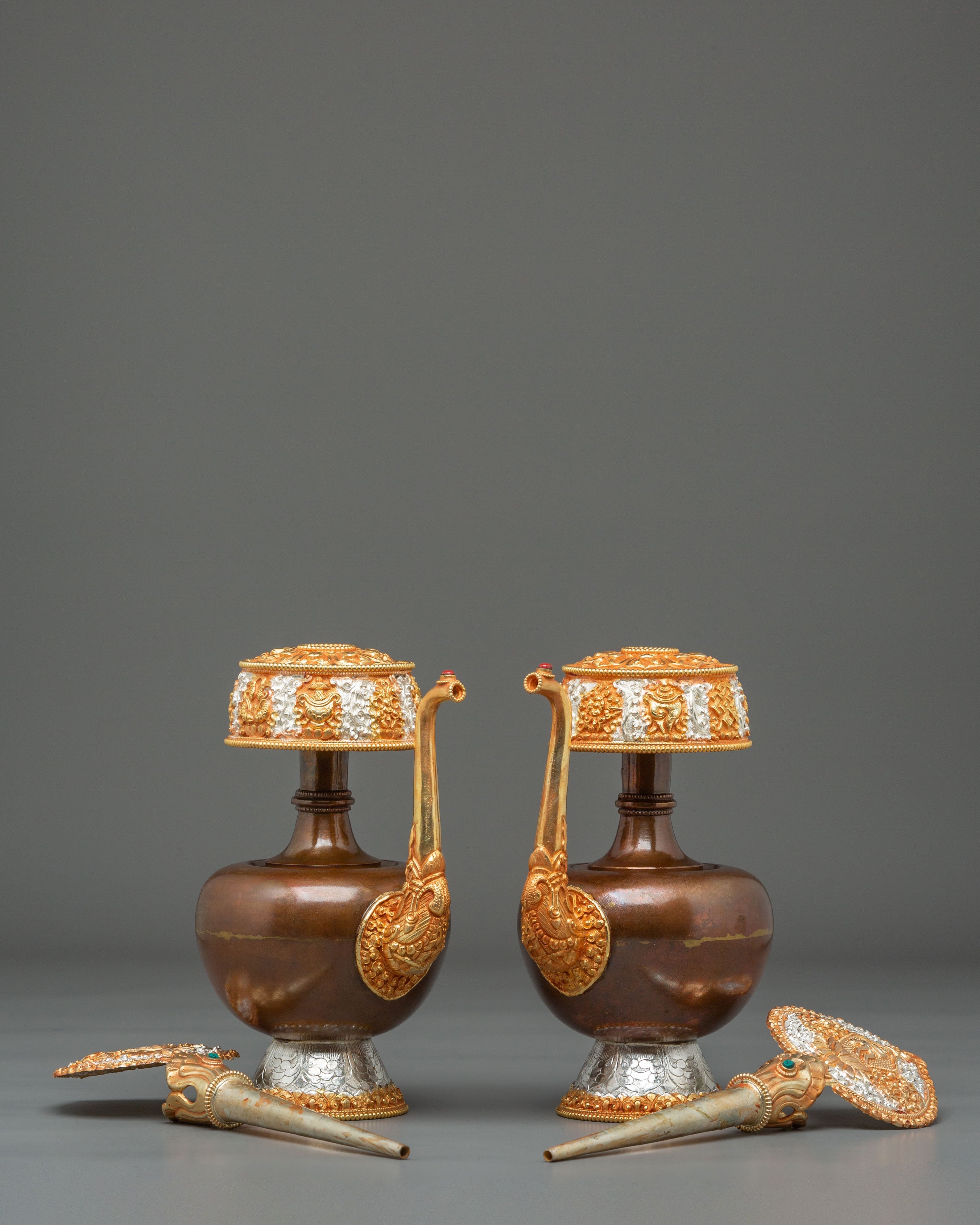 Buddhist Water Offering Bhumba Set | Sacred Ritual Vase for Blessings and Purification