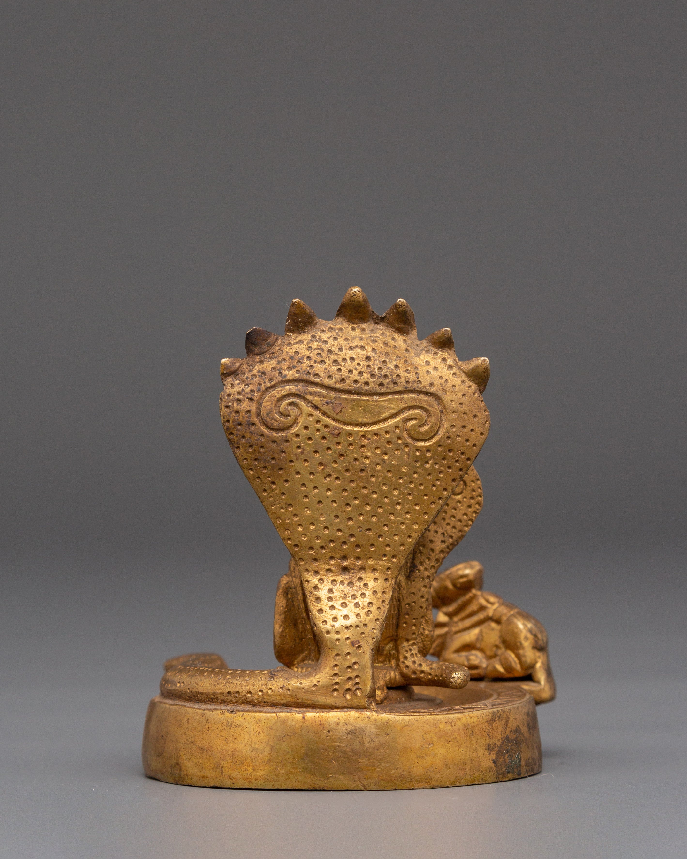 Sacred Shiva Linga with Naga and Nandi | Brass Hindu Deity Statue for Worship and Decor