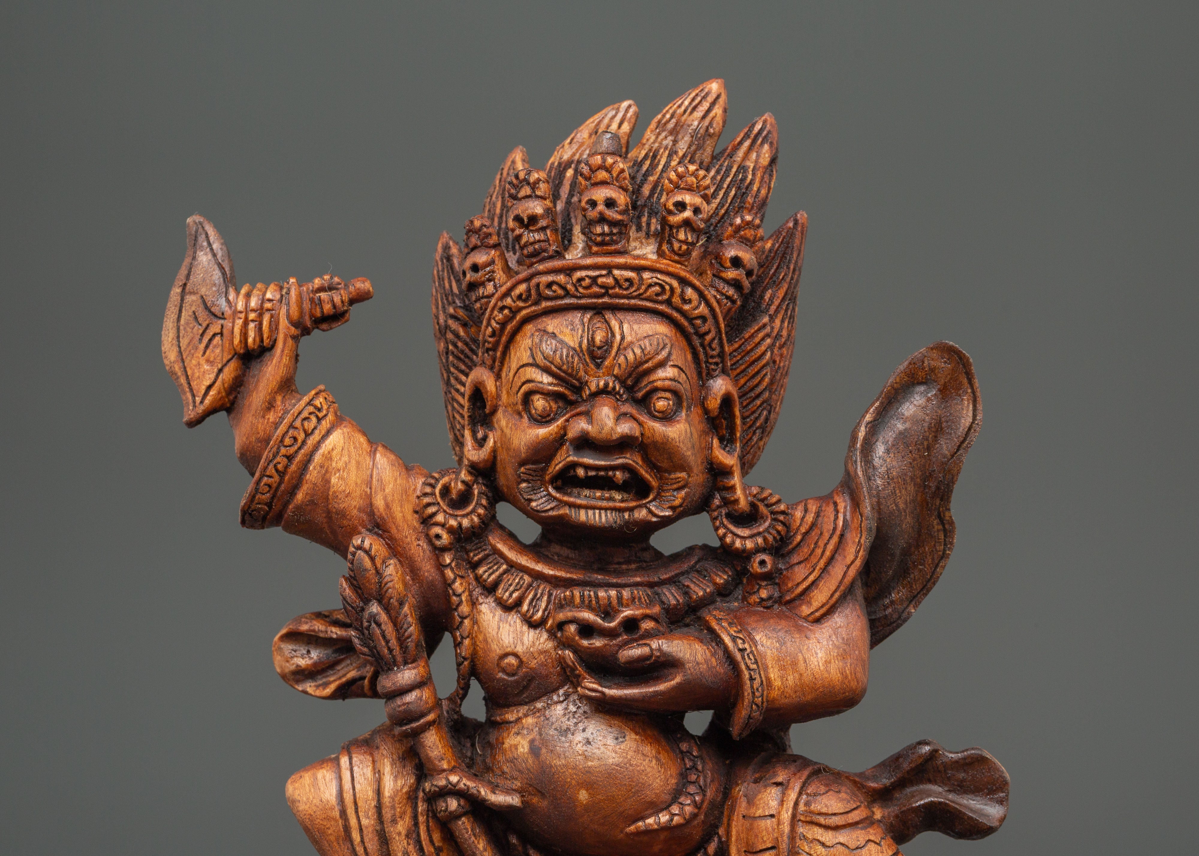Mahakala Bernakchen Enlightened Protector Statue | Wrathful Deity Mahakala Artwork