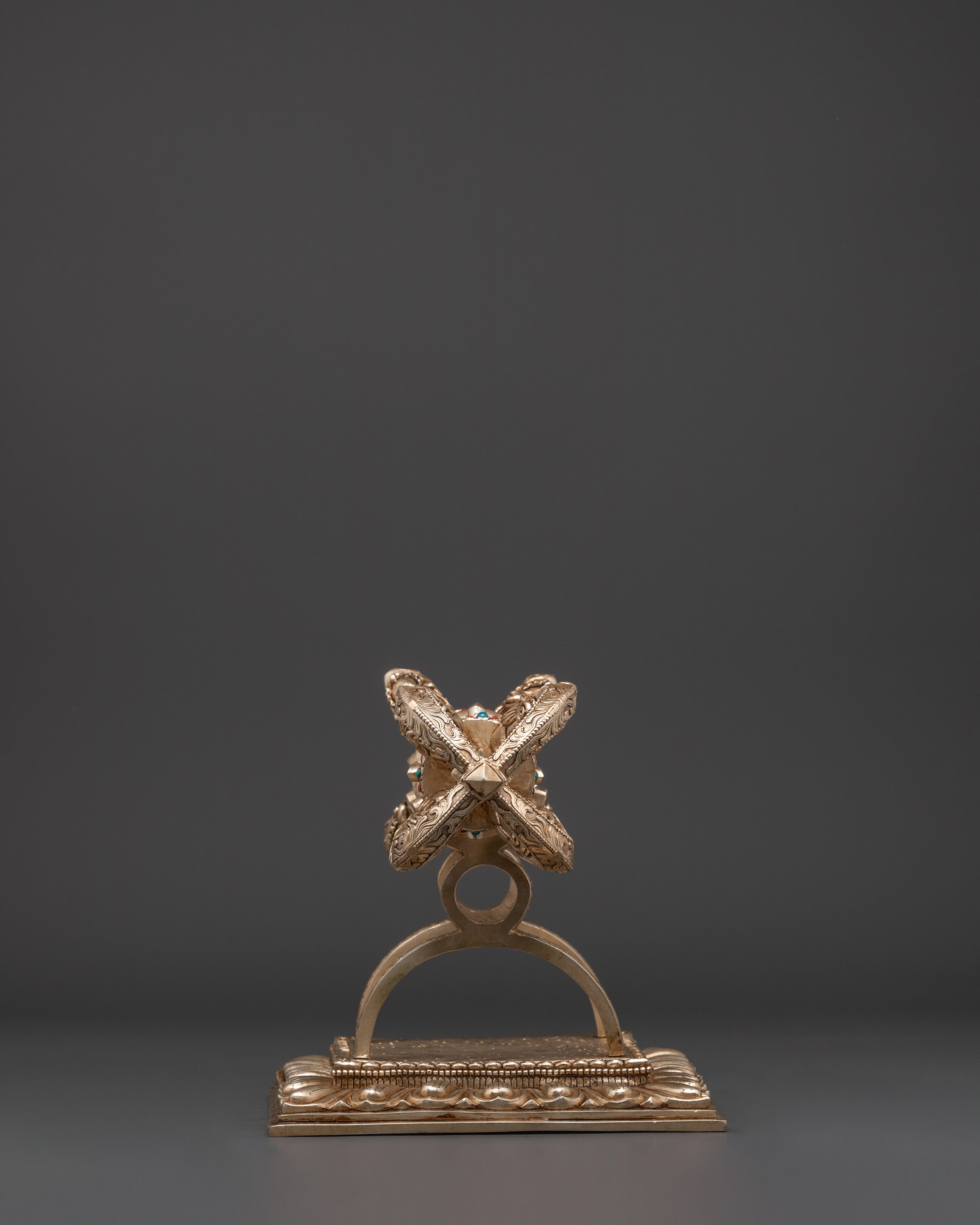Tibetan Ritual Vajra with Stand | Symbolizes The Unity Of Wisdom And Compassion