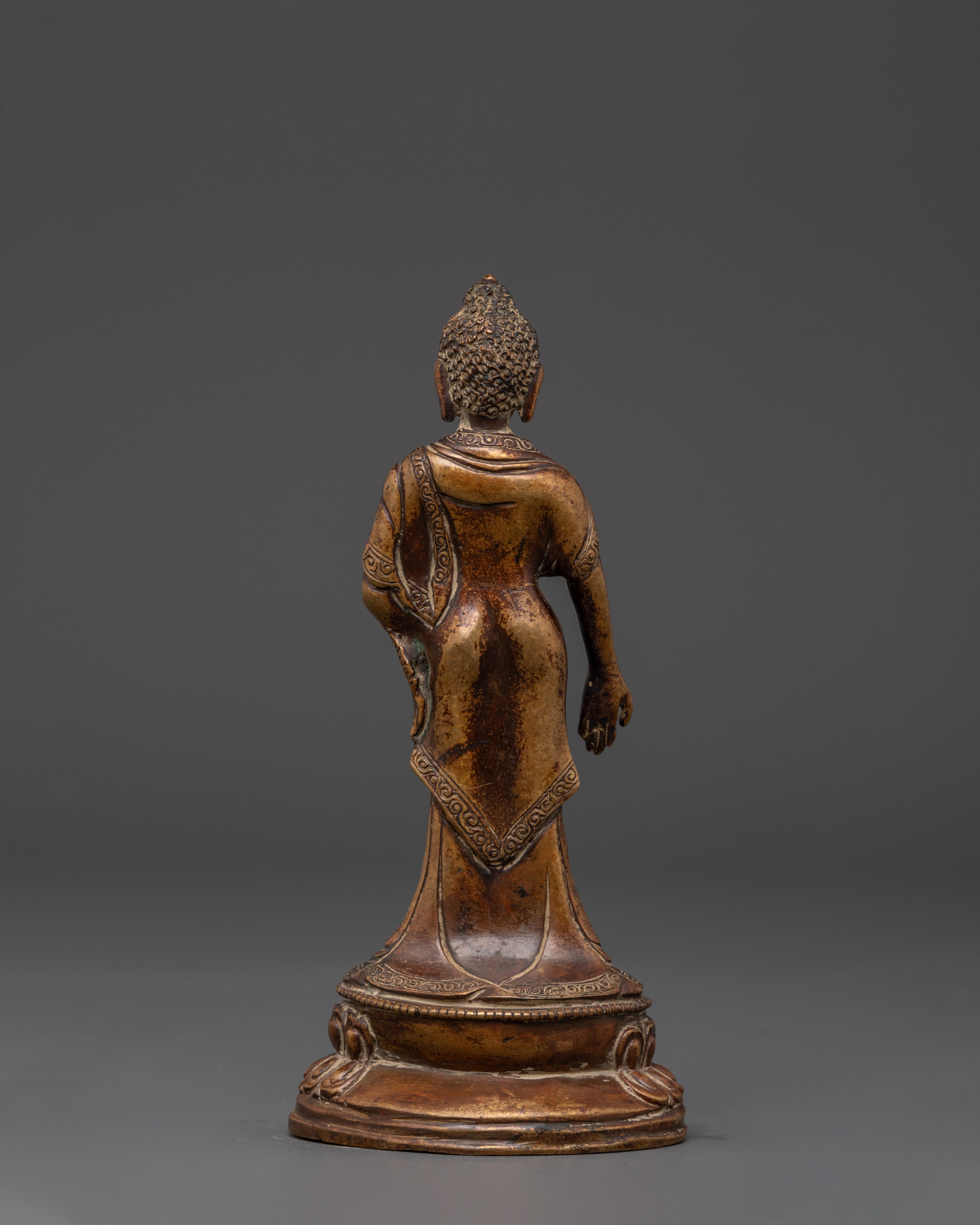 Handcrafted Copper Standing Buddha Statue | Symbol of Peace