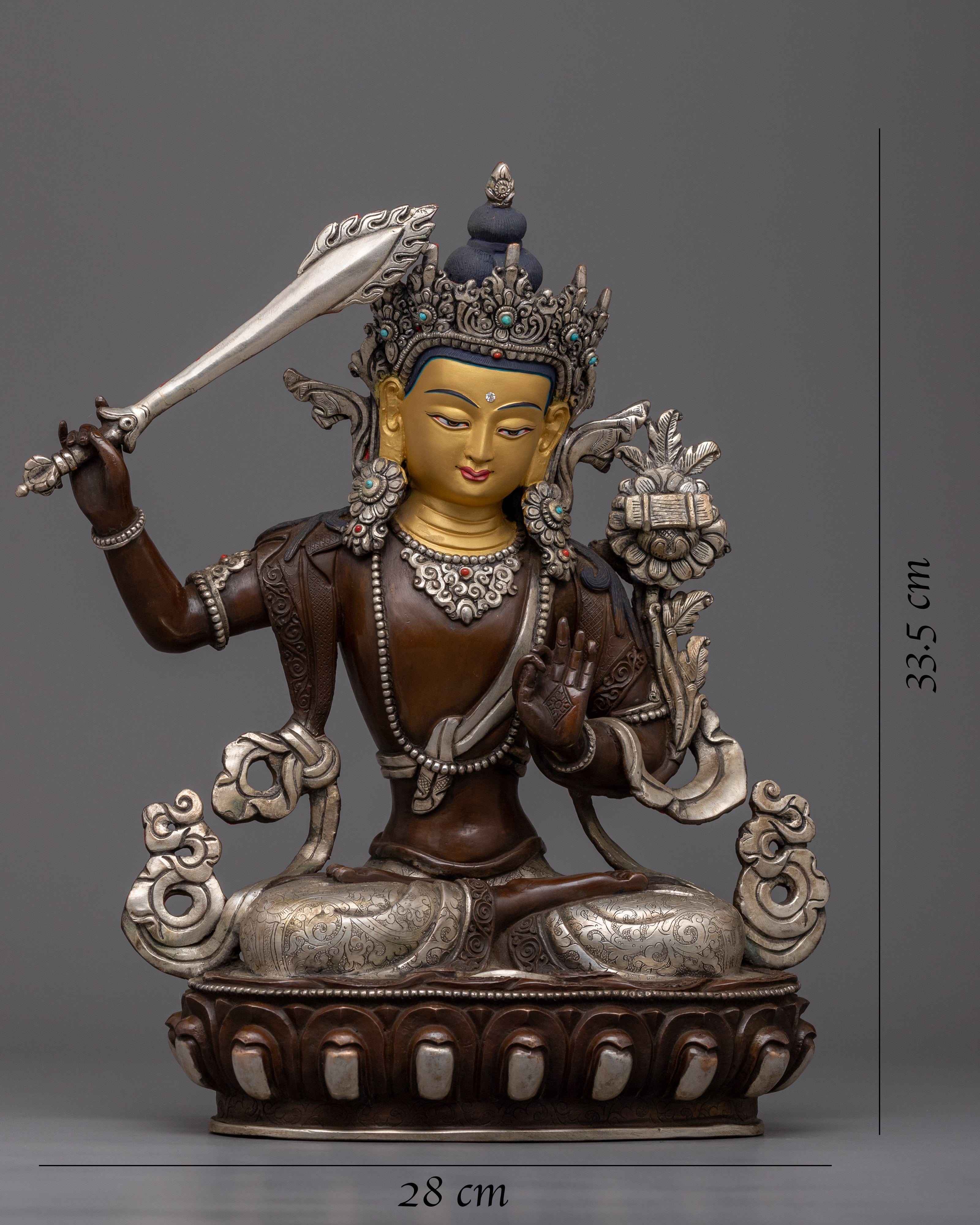 Bodhisattva Manjushri Mantra Practice Statue | The Embodiment of Wisdom and Spiritual Awakening