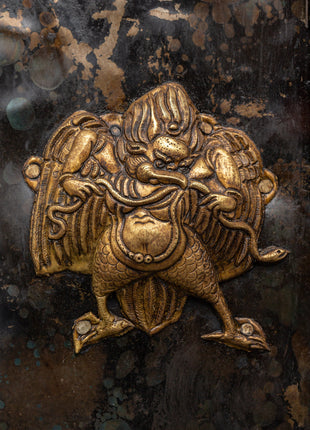 Large Tibetan Ghau Box | Brass & Iron Buddhist Altar Shrine