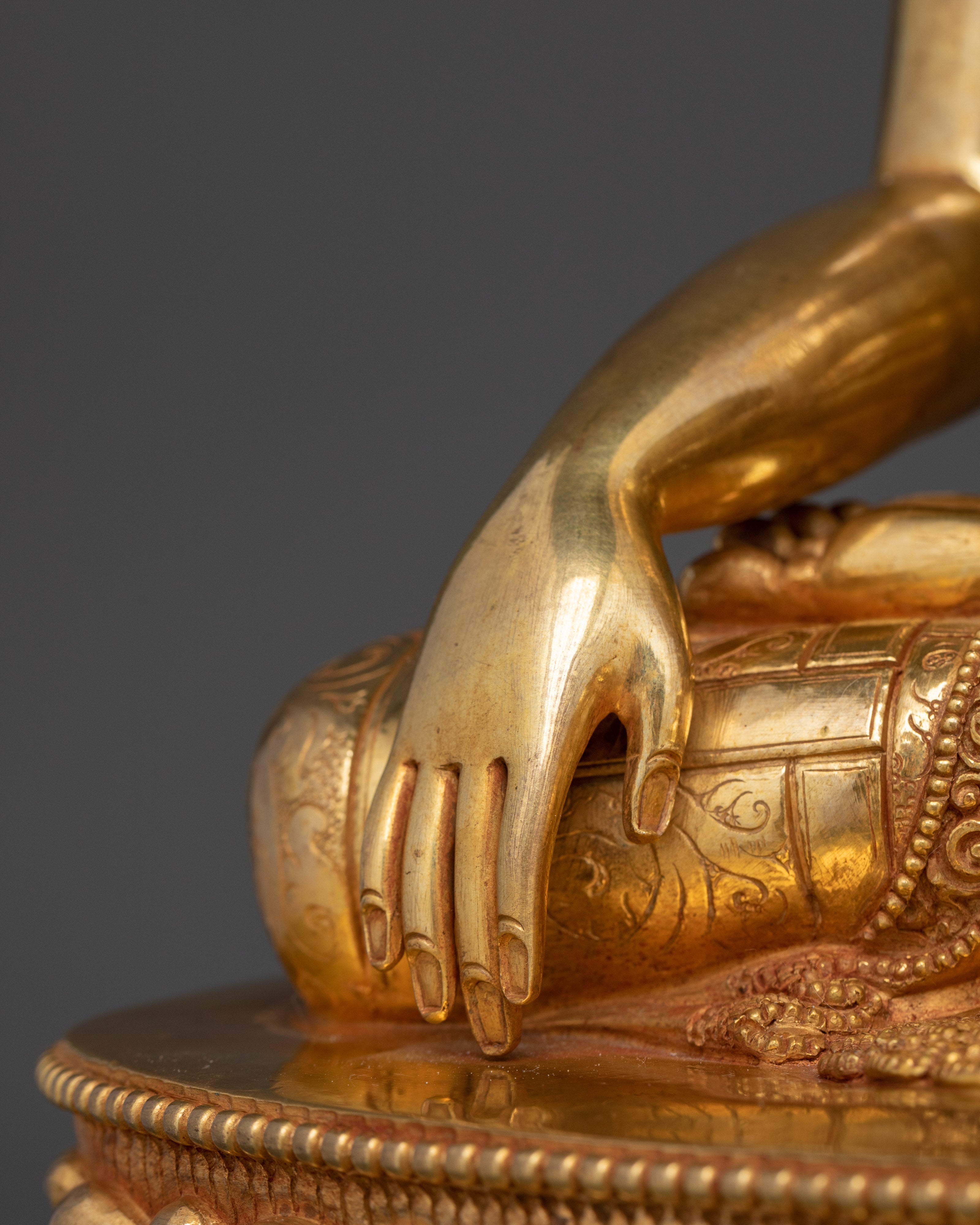 Sacred Three Buddha Set | Handcrafted 24K Gold Gilded Copper Sculptures