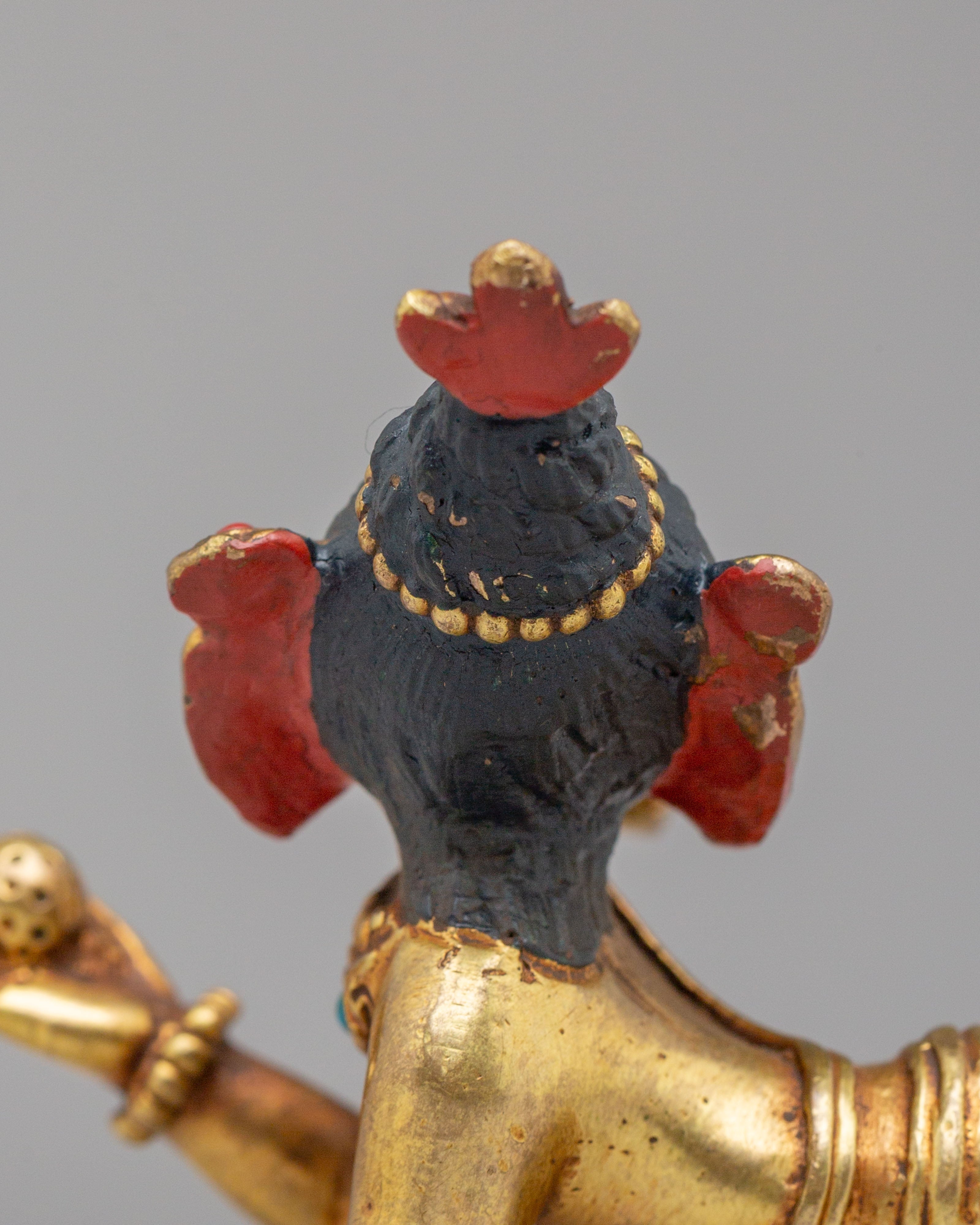 Divine Ganesh God Statue | Gold Plated Copper Sculpture