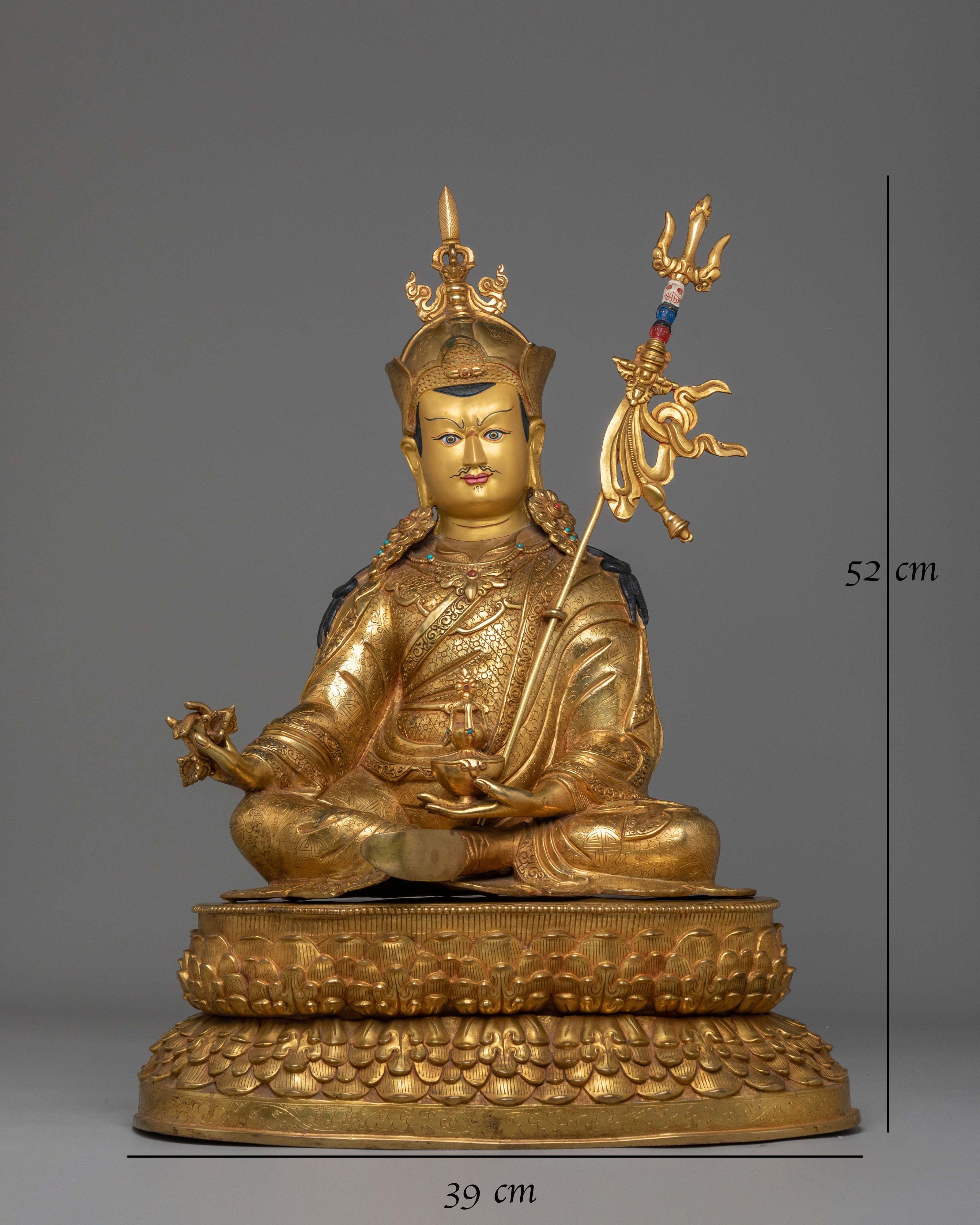 Lotus Born Guru Rinpoche Statue | Tibetan Buddhist Padmasambhava Sculpture