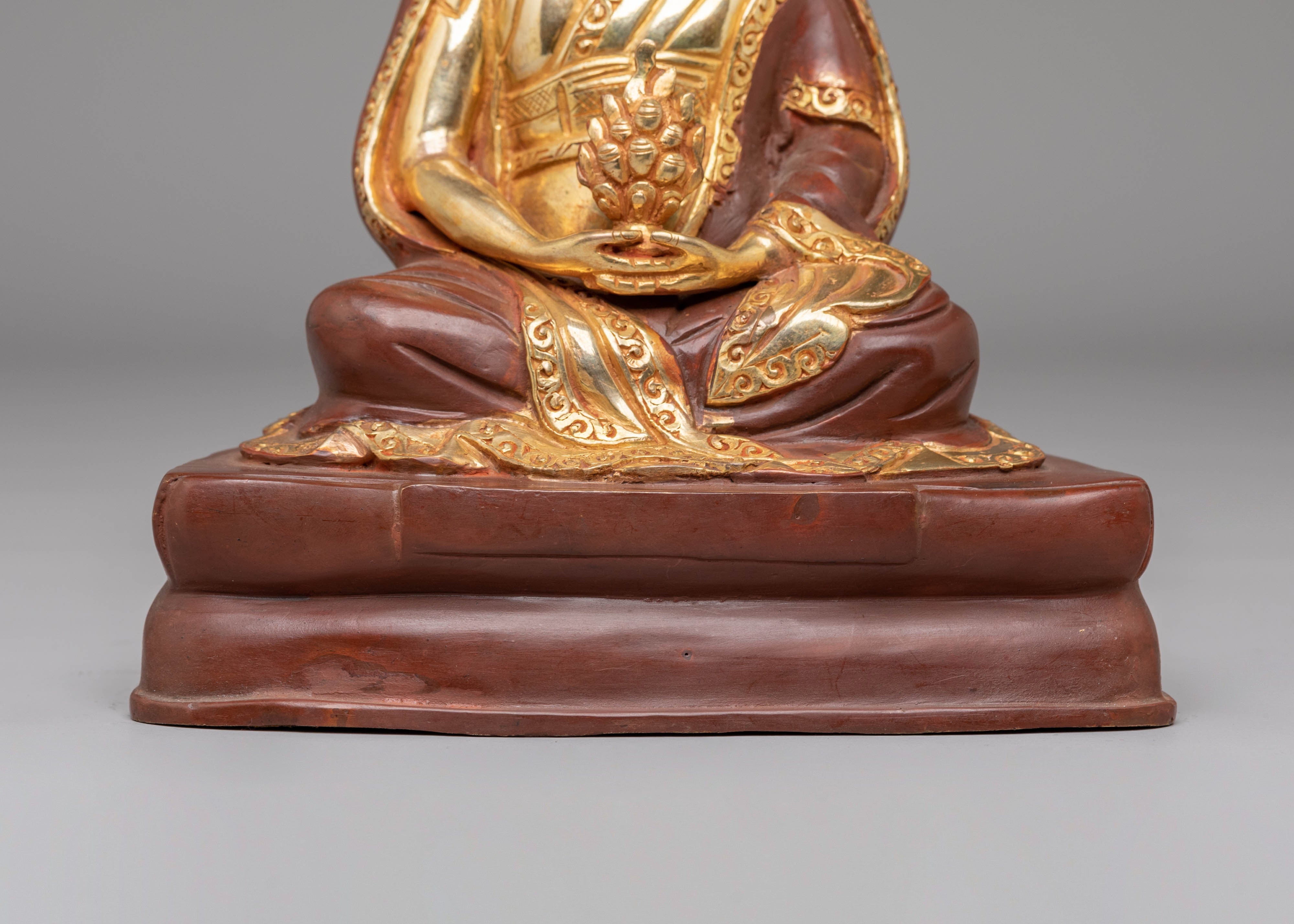 Handcrafted Marpha Buddhist Statue | Copper Body with Acrylic Color and 24K Gold Plating