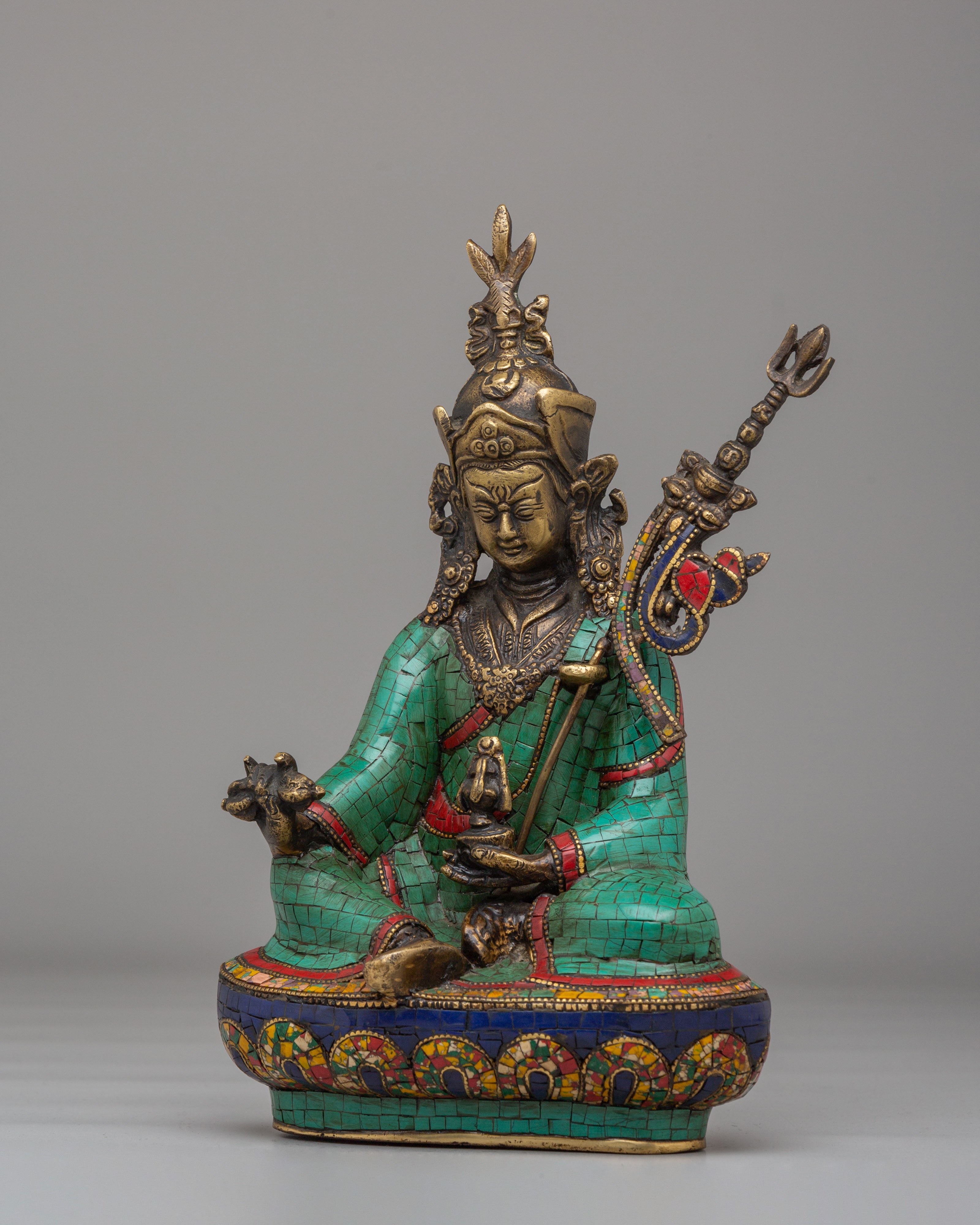Traditional Guru Rinpoche Statue | Tibetan Masterpiece for Meditation & Rituals