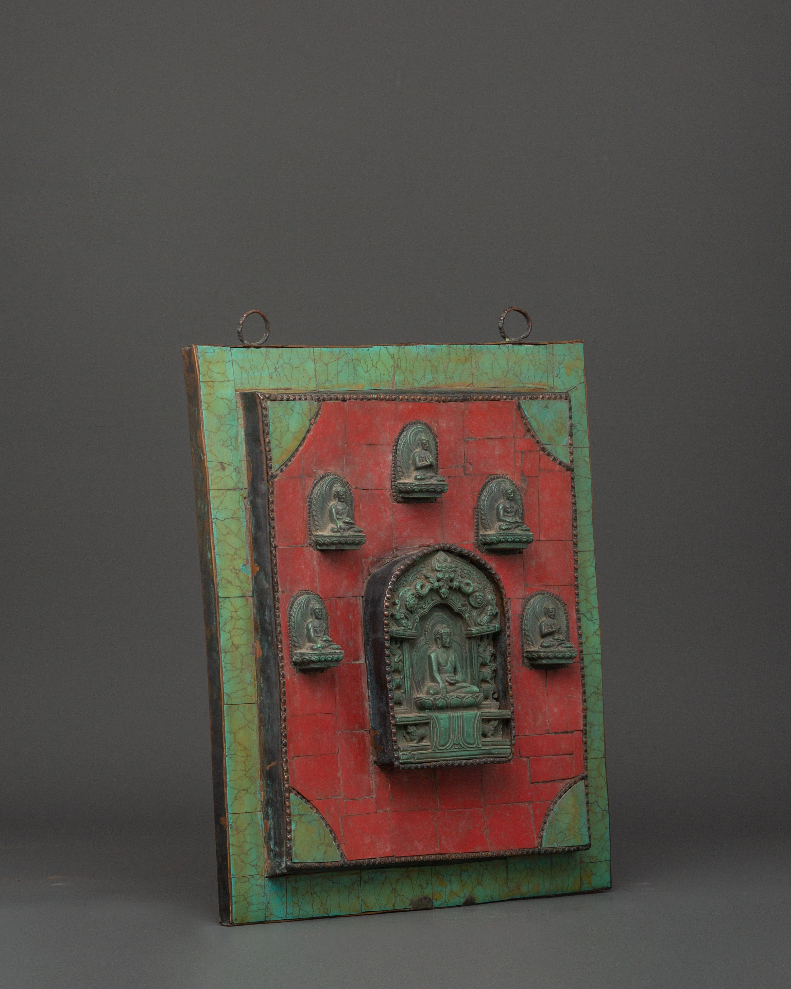 Buddhist Wall Hanging | Copper Buddha Panel