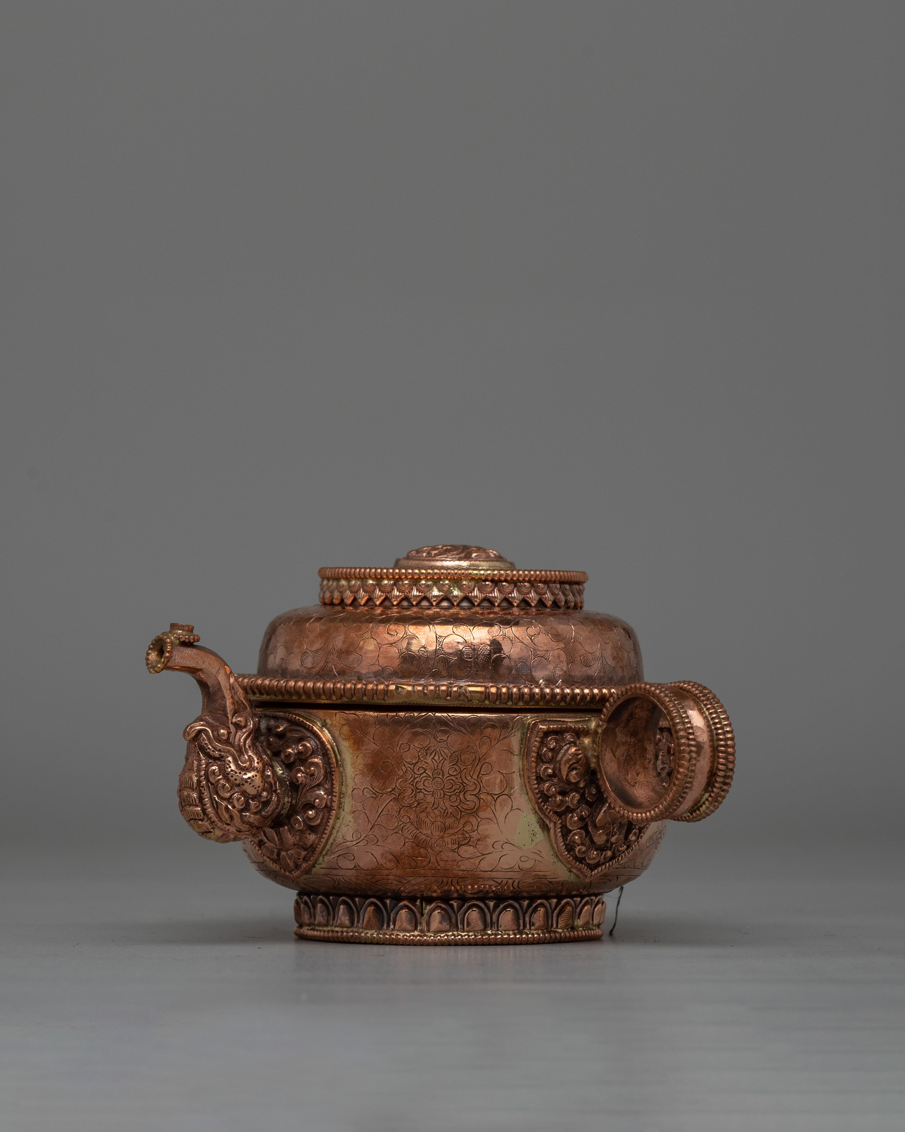 Copper Tibetan Water Offering Set | Buddhist Ceremonial Vessel