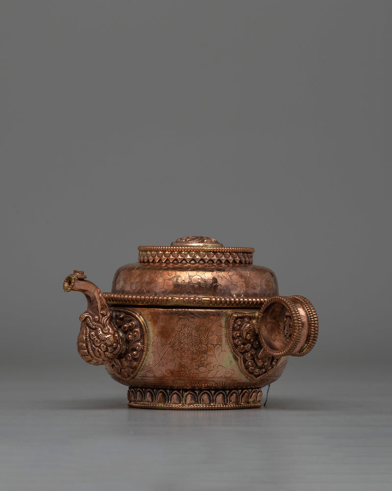 Copper Tibetan Water Offering Set | Buddhist Ceremonial Vessel