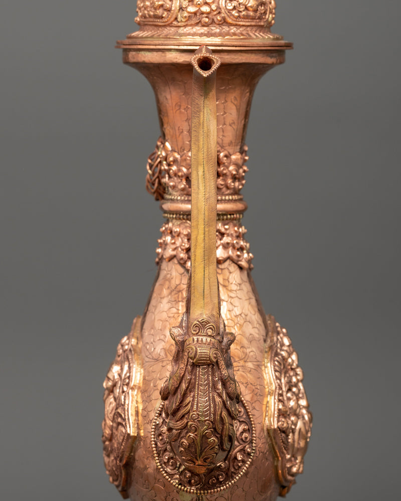 Buddhist Ritual Ceremonial Ewer | Dragon Handle & Makara Spout