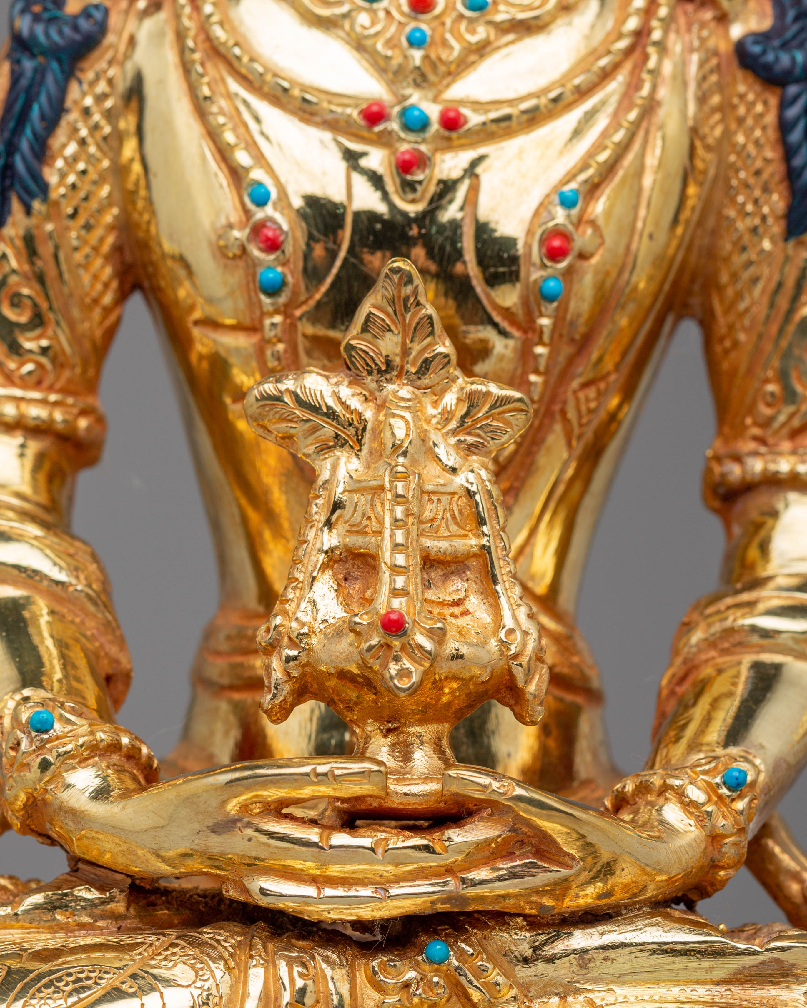Amitayus Handcrafted Copper Statue | Gold Plated Tibetan Sculpture