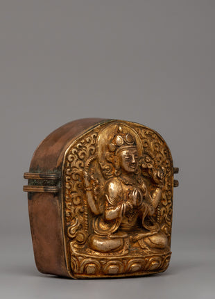 Avalokiteshvara Ghau Box |  Sacred Buddhist Artifact of Compassion