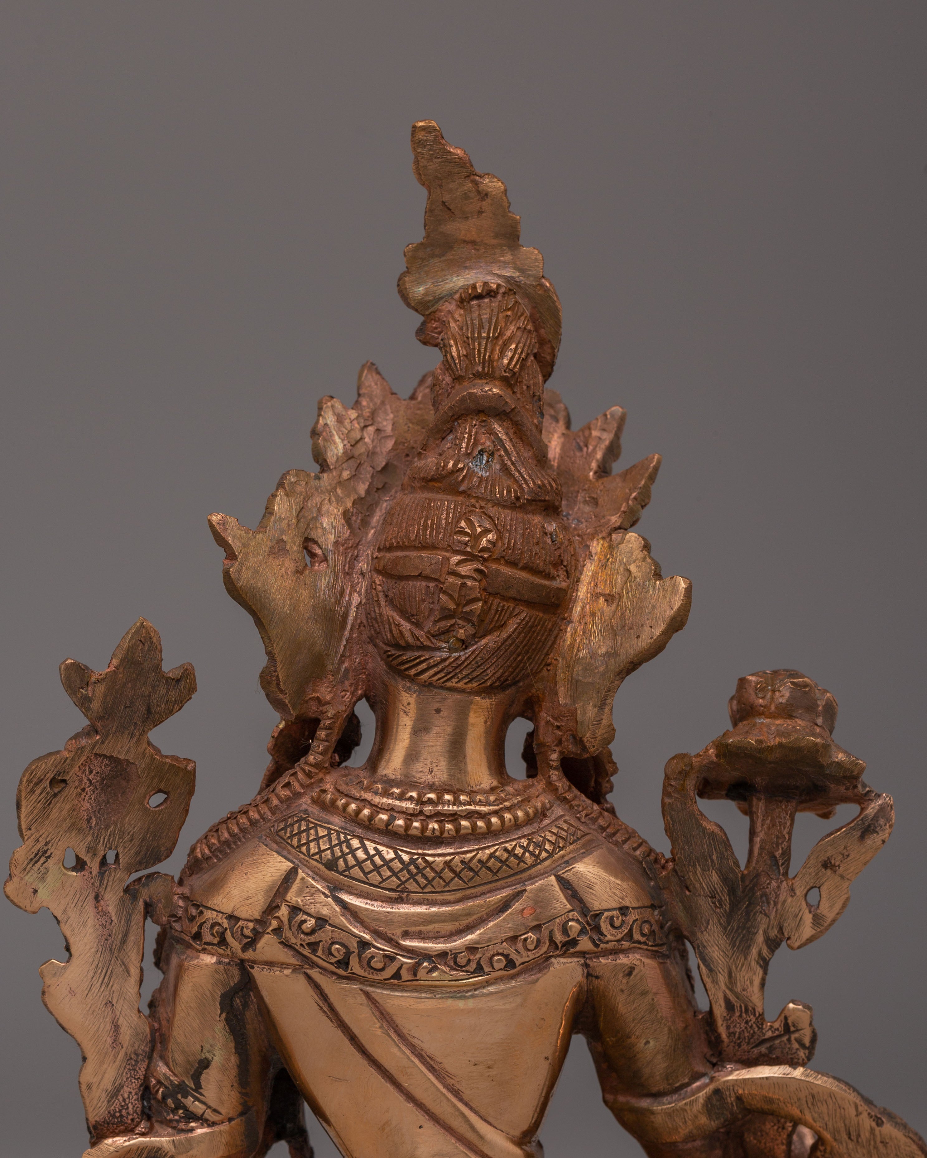 Handcrafted Sacred Green Tara Statue: Embodiment of Compassion