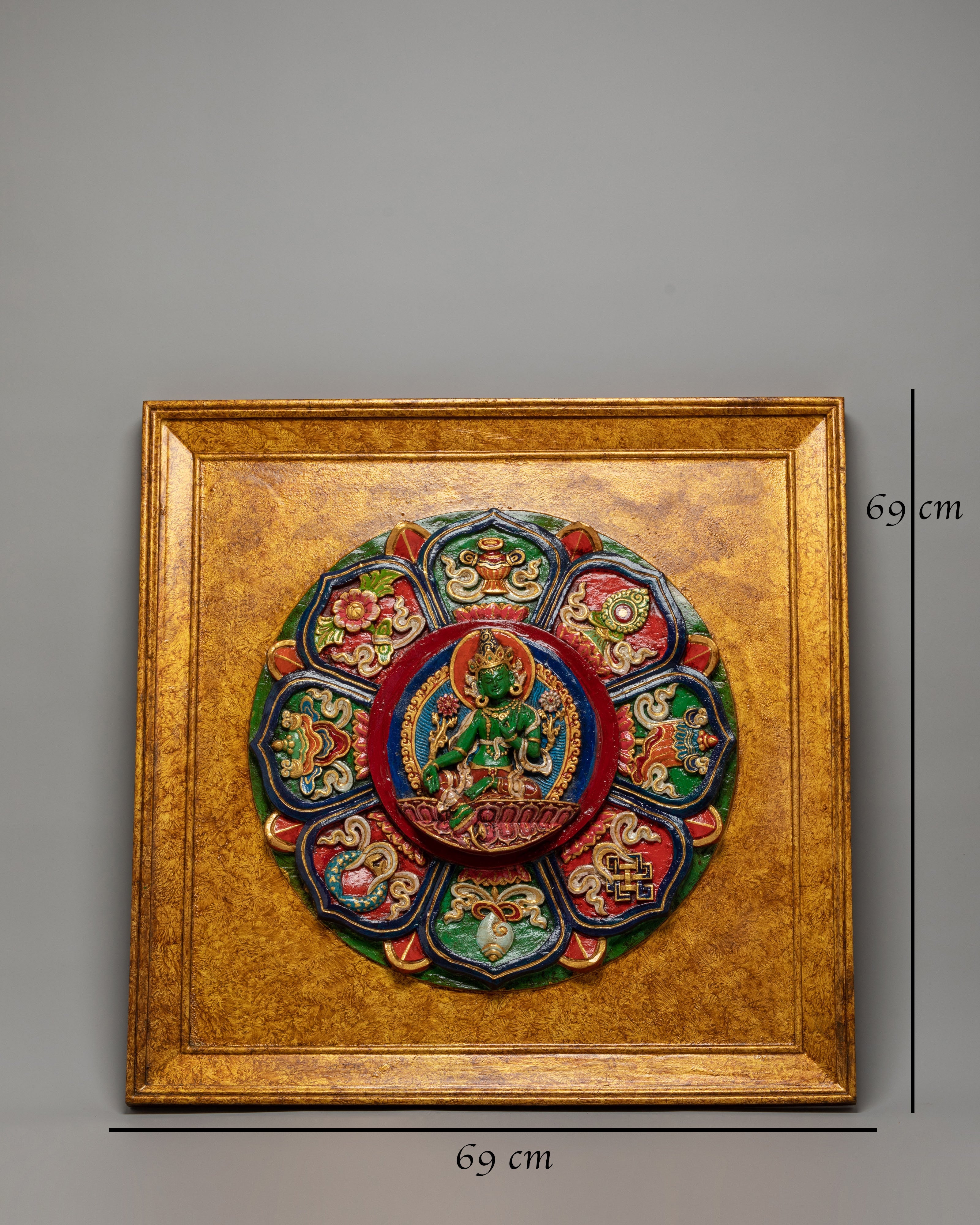 Green Tara Buddhist Wall Hanging | Handcrafted Tibetan Art for Spiritual Home Decor