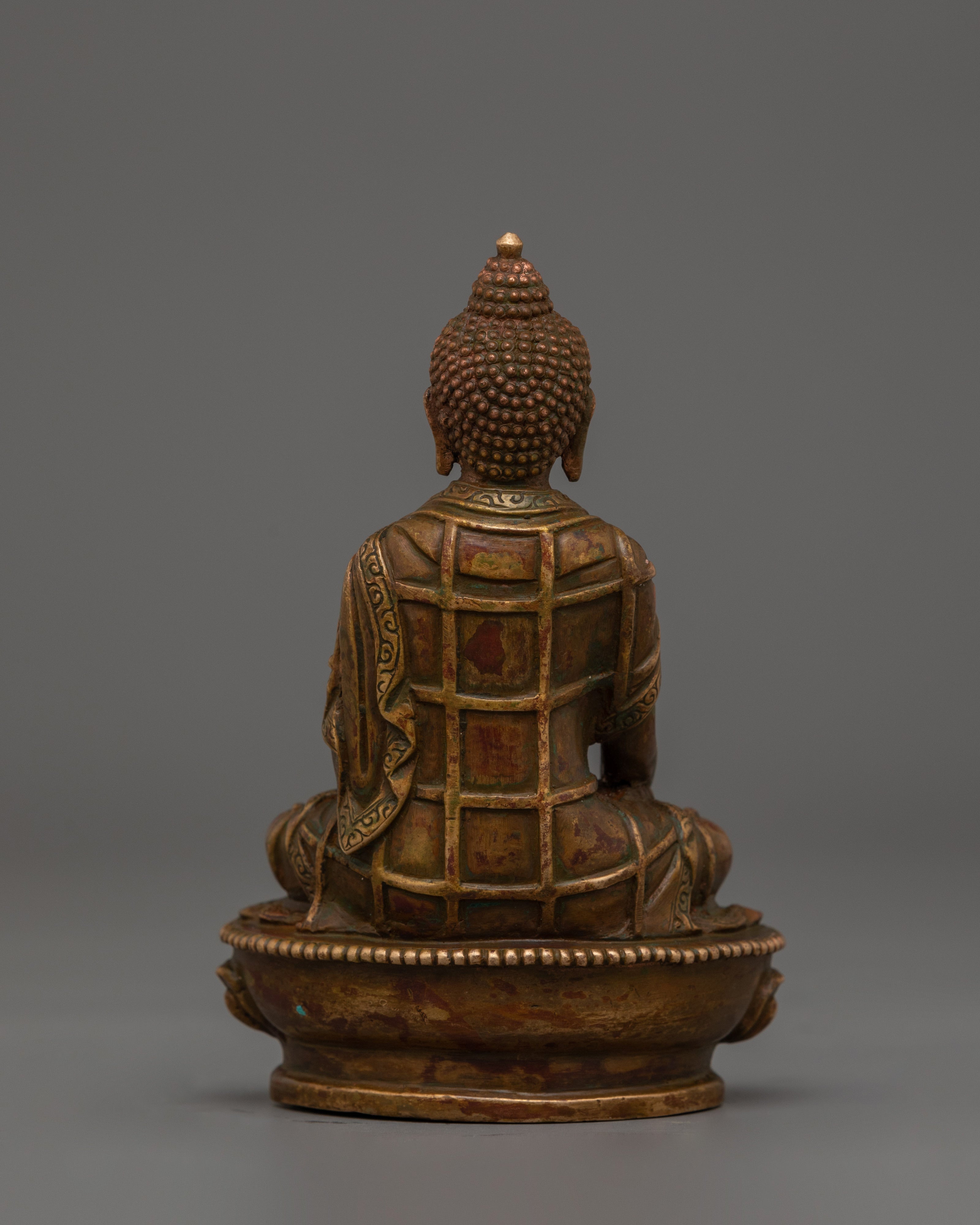 4.1 Inches Shakyamuni Buddha Statue | Oxidized Copper Shakyamuni Buddha
