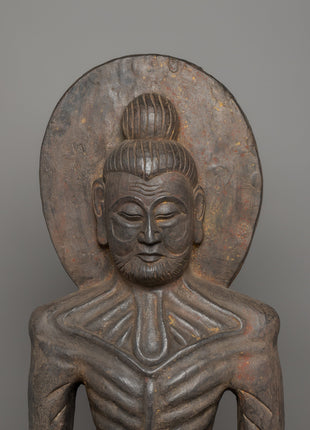 Fasting Buddha Wooden Statue | Traditional Himalayan Artwork