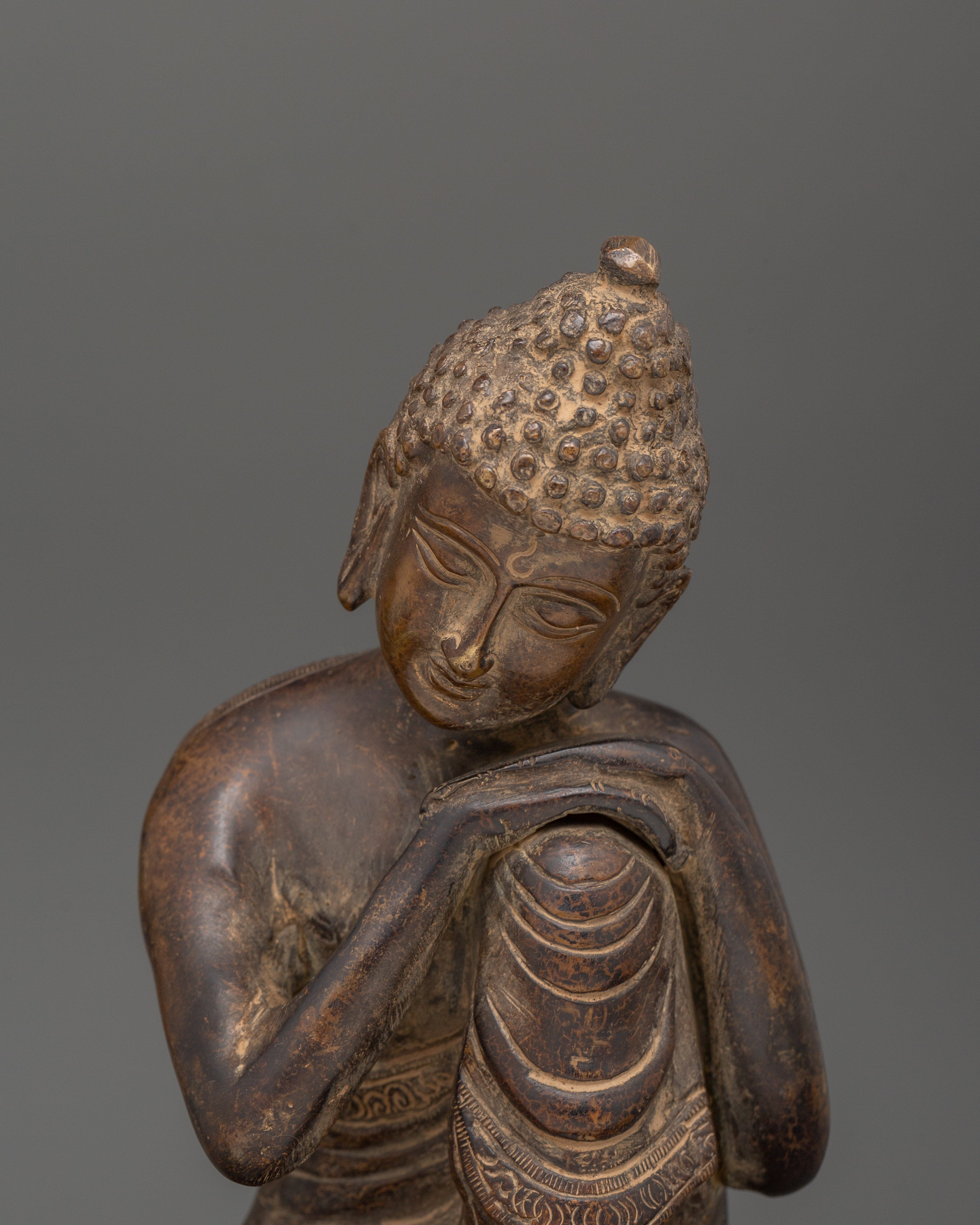 Buddha Bronze Iron Statue | Handcrafted Sitting Buddha Artwork