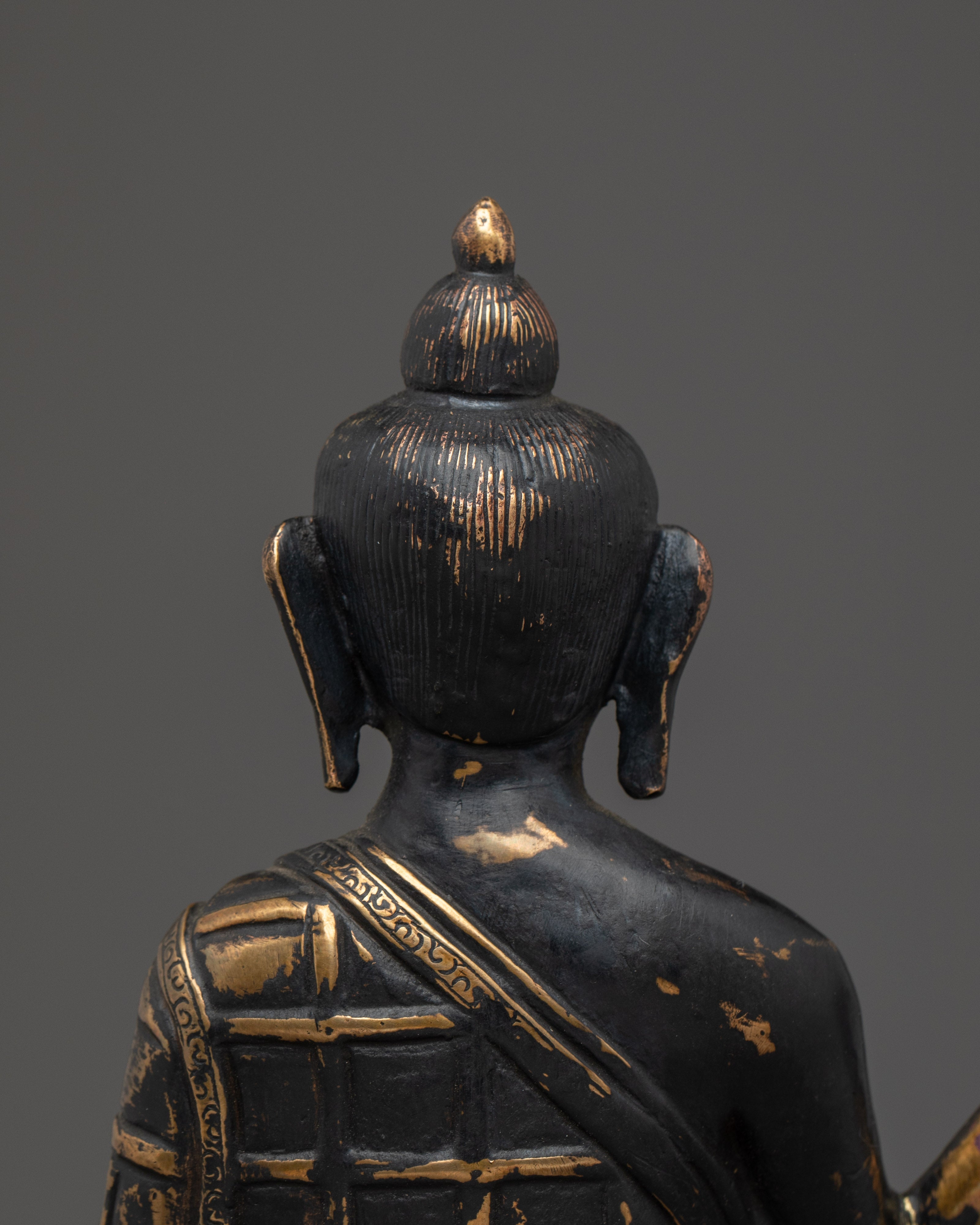 Handmade Tranquil Buddha Statue | Antique Finish Copper Meditation Sculpture