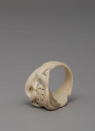 Ethically Sourced Buffalo Bone Ring with Unique Skull Design | Tribal-Inspired Fashion