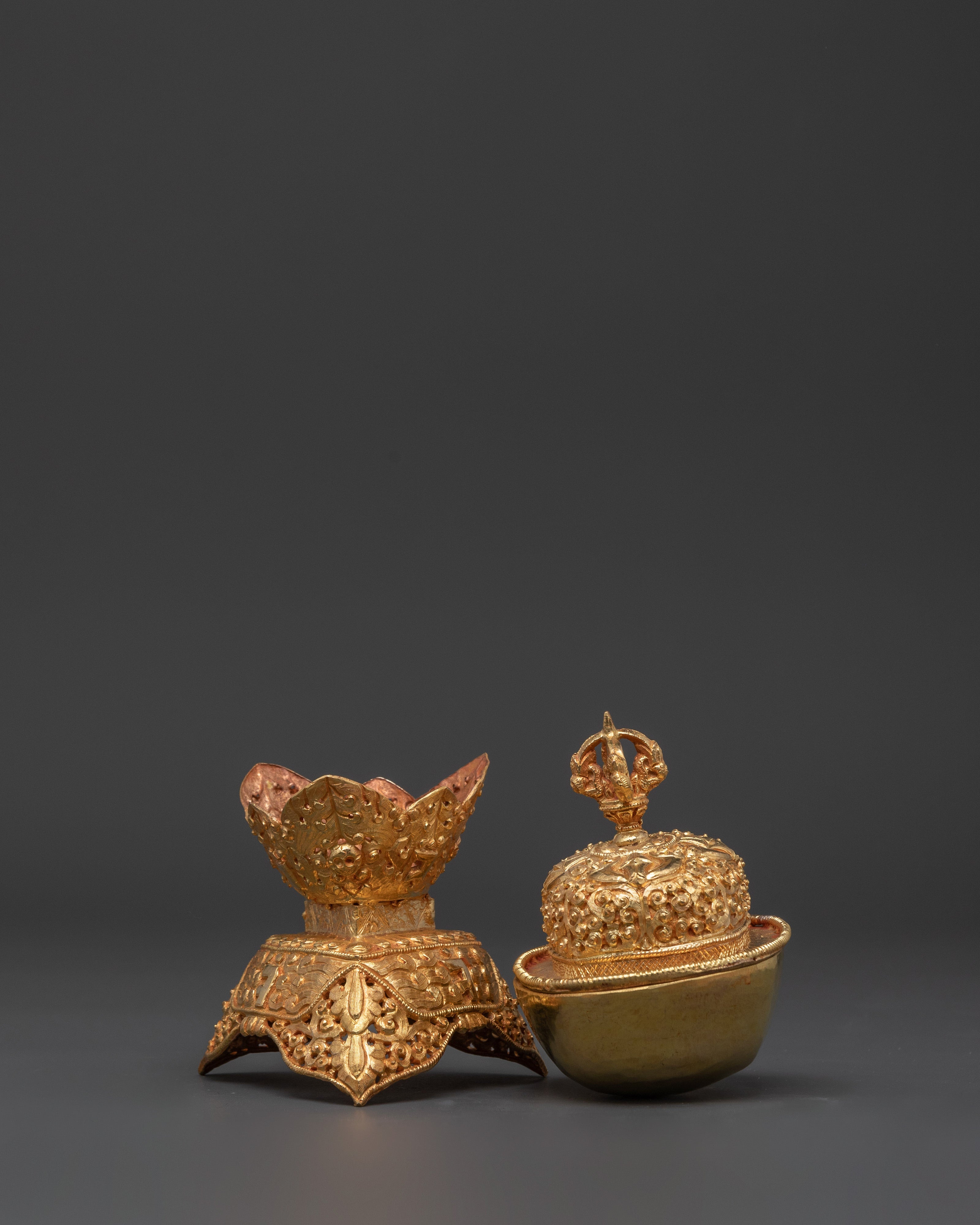 Gold Plated Kapala for Buddhist Ceremonies | Kapala for Tantric Practices