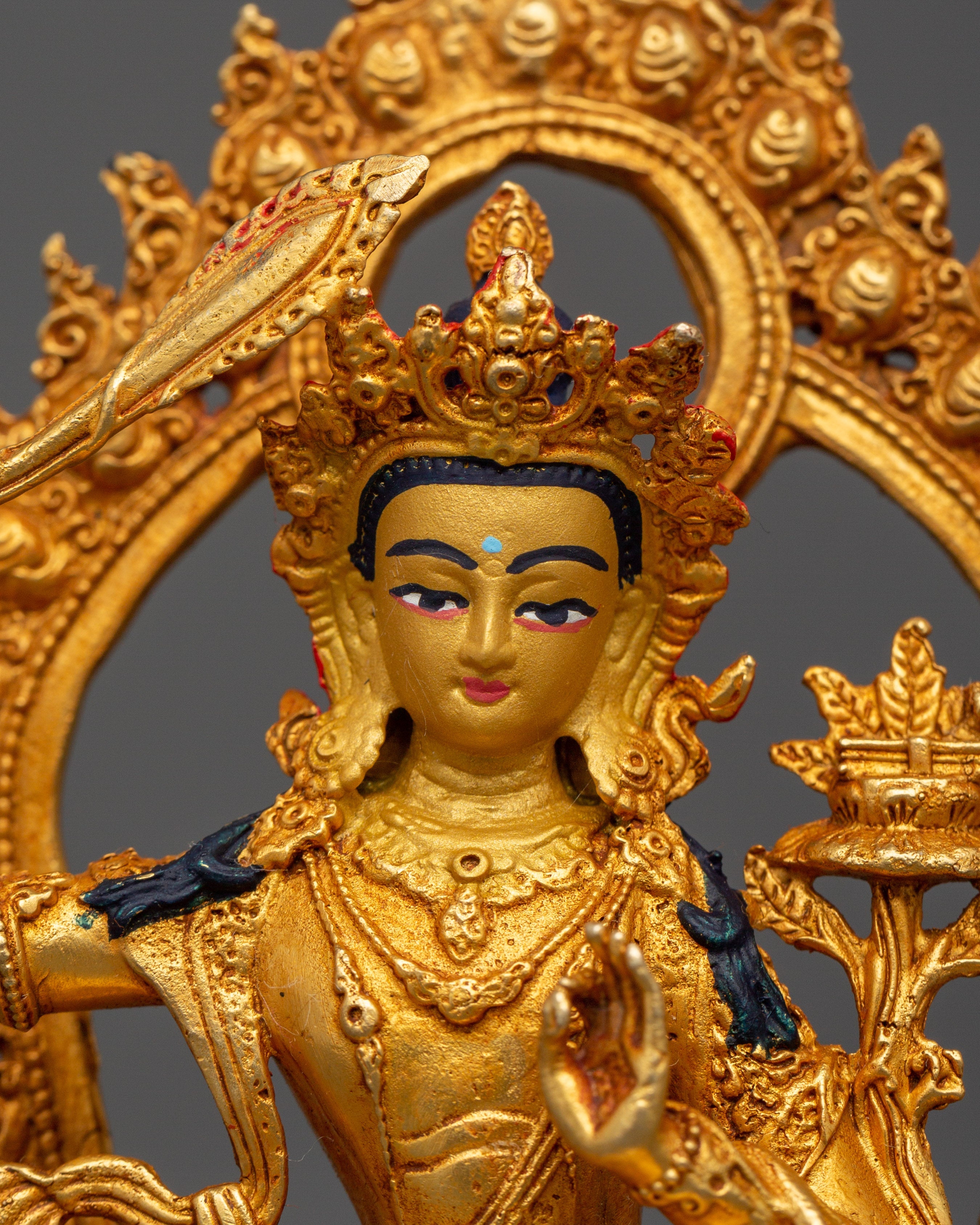 Manjushri Buddhist Wisdom Deity Statue | Ideal for Buddhist Altar and Zen Artwork