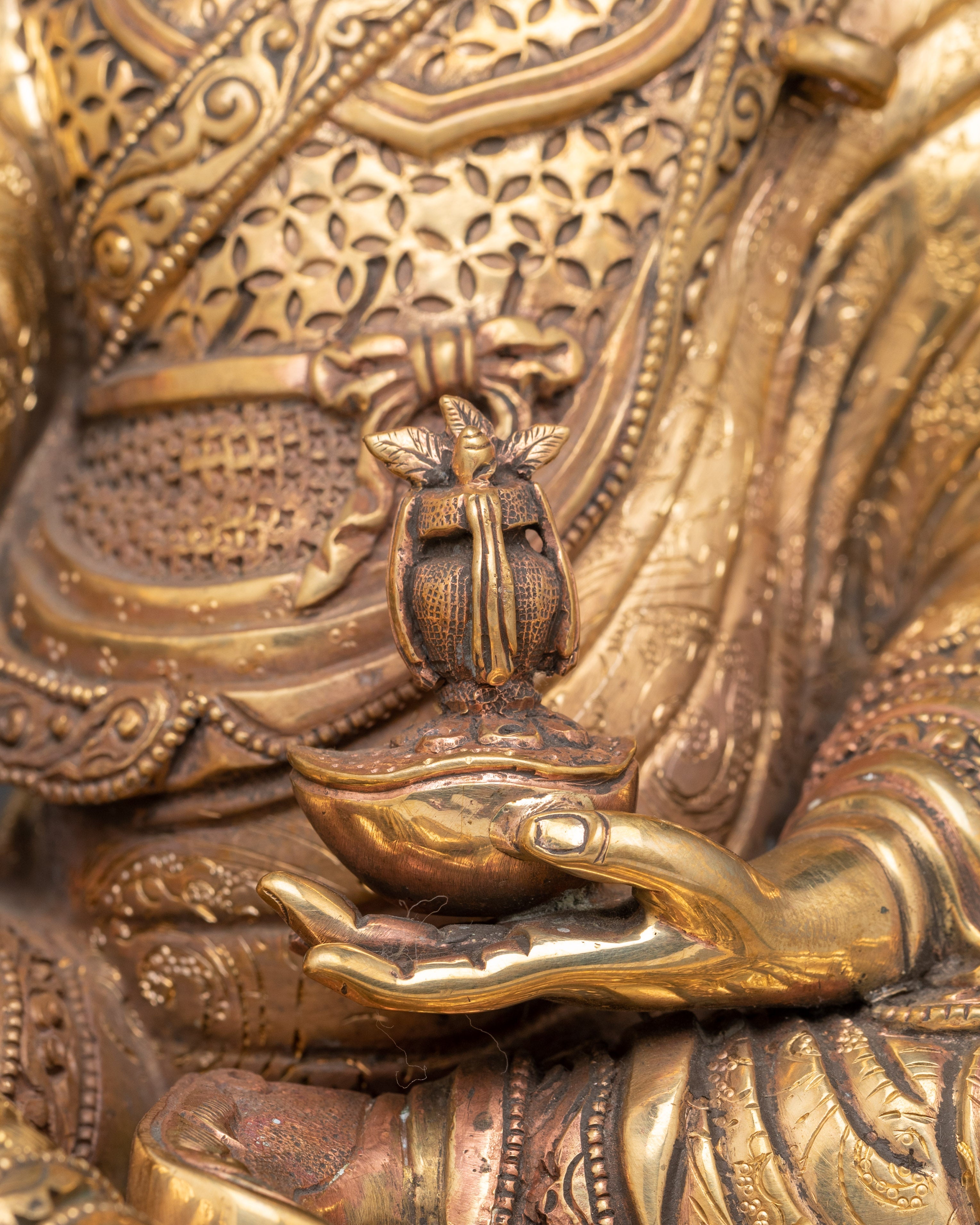 Tibetan Guru Rinpoche Sculpture | Enlightened Master Art