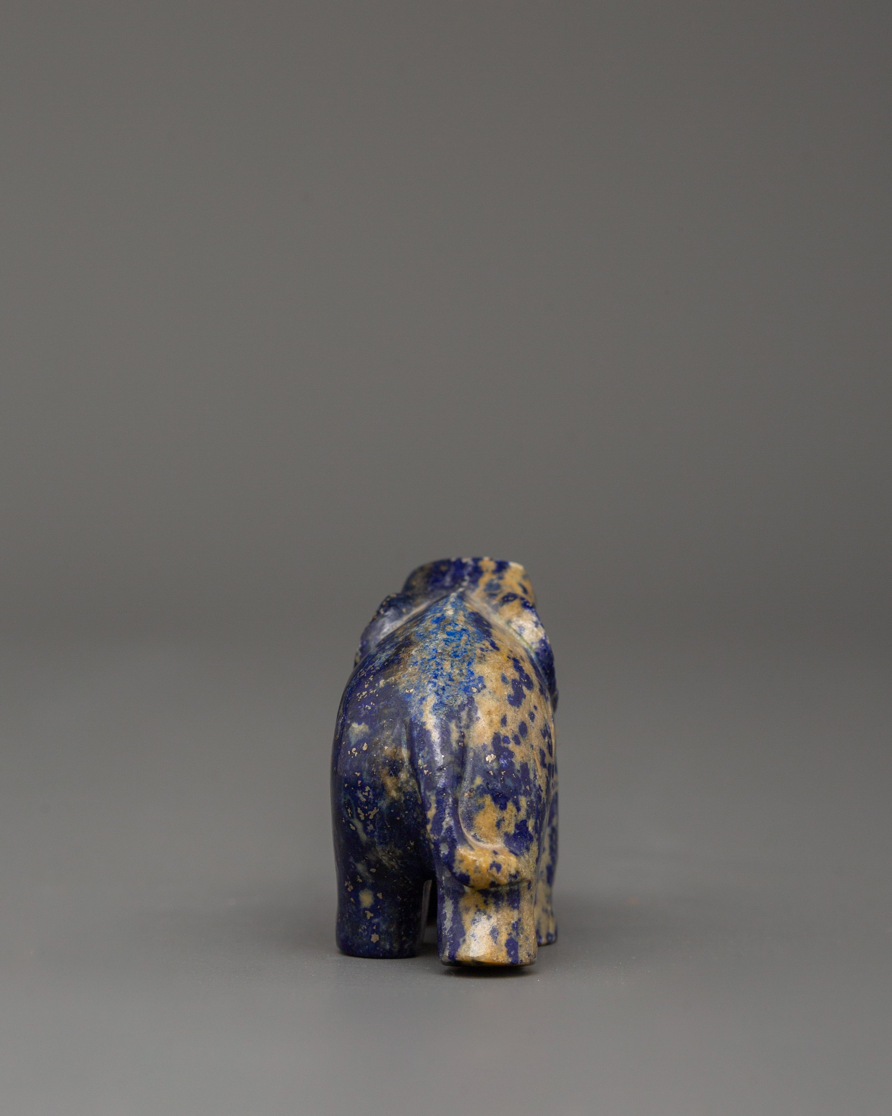 Lapis Lazuli Elephant Statue | Symbol of Wisdom and Strength