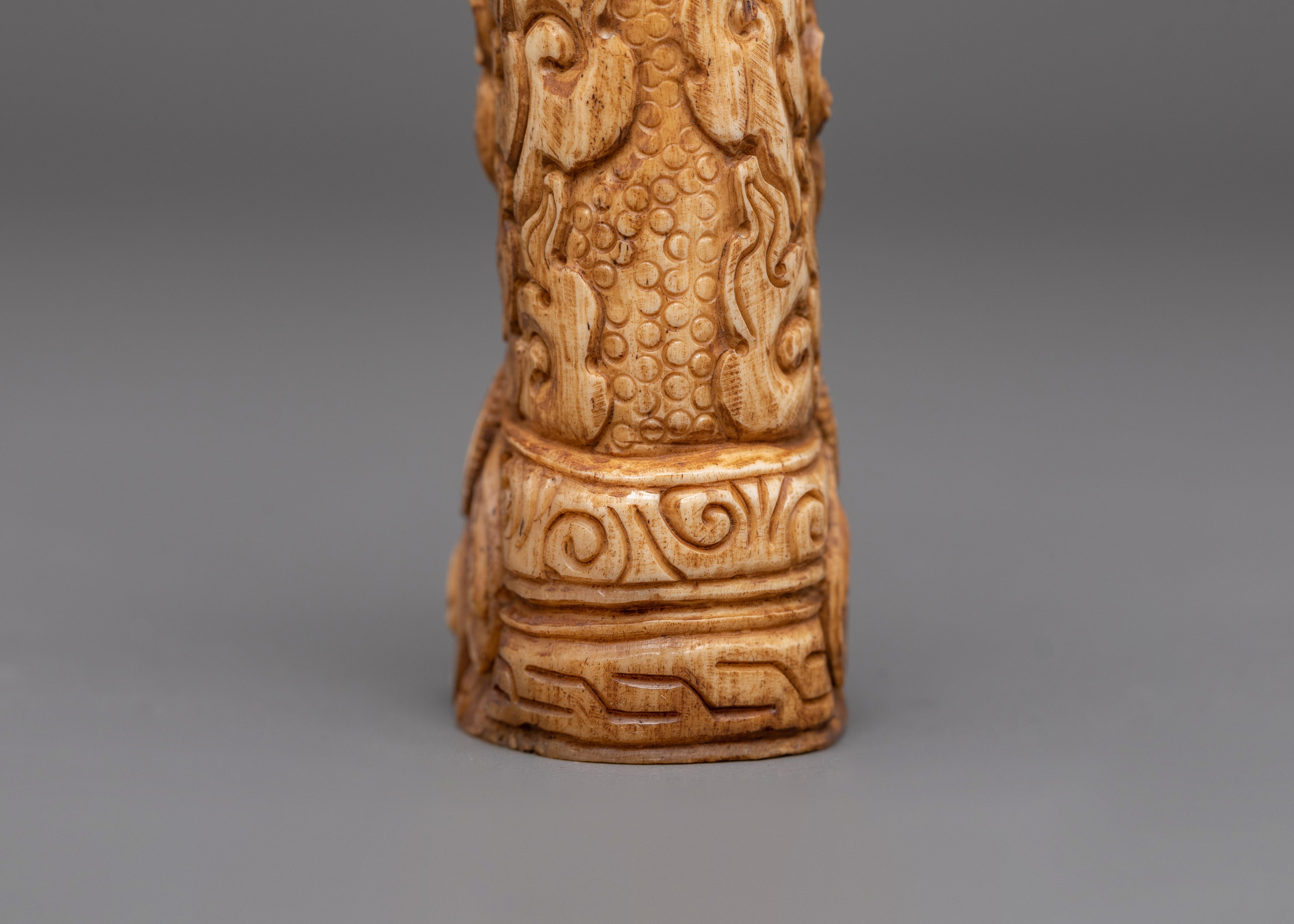 Bernagchen Mahakala Bone Statue | Ethically Sourced Buffalo Bone