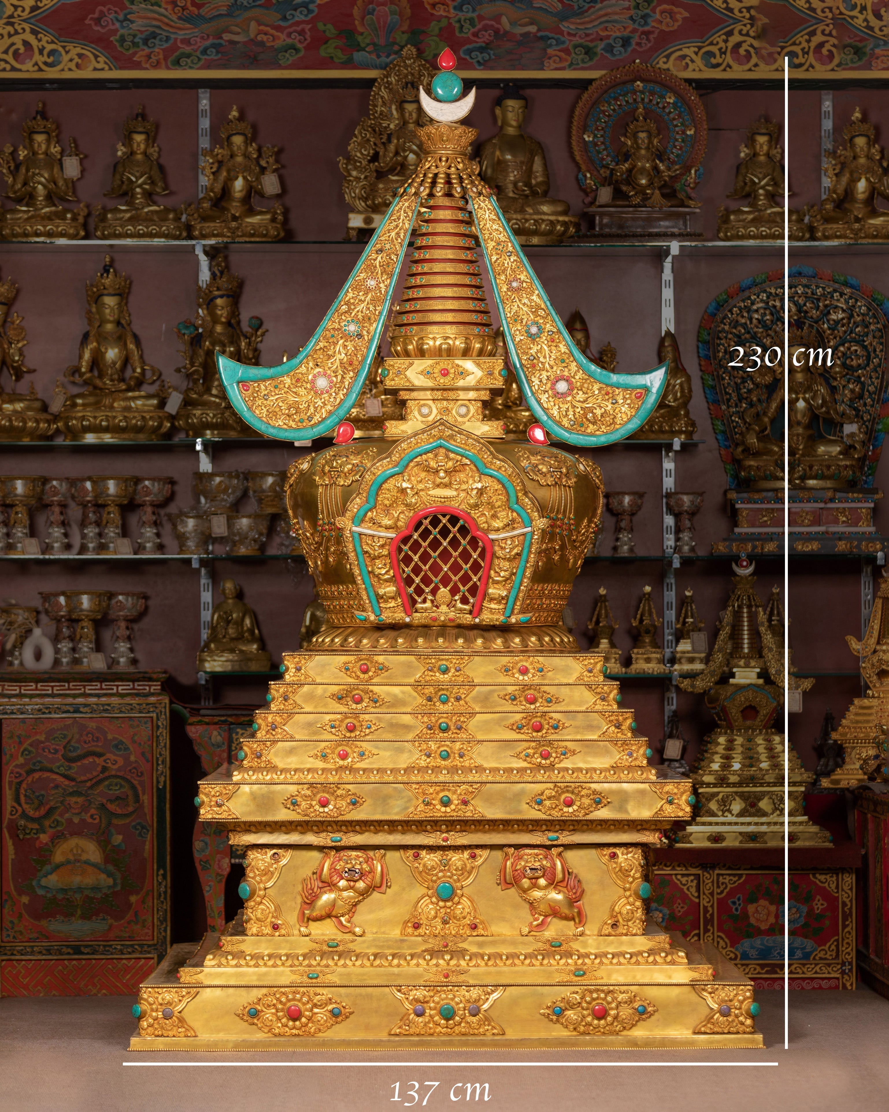 Copper Stupa Symbol of Enlightenment | Grand Tibetan Stupa of Wisdom