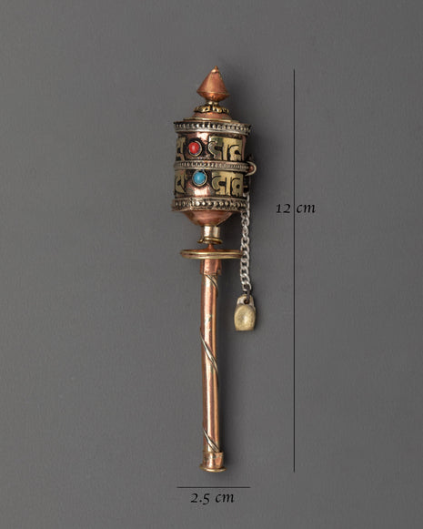 Prayer Wheel Tibetan Buddhist Mantra Spinner | Peace & Purification Ritual Tool