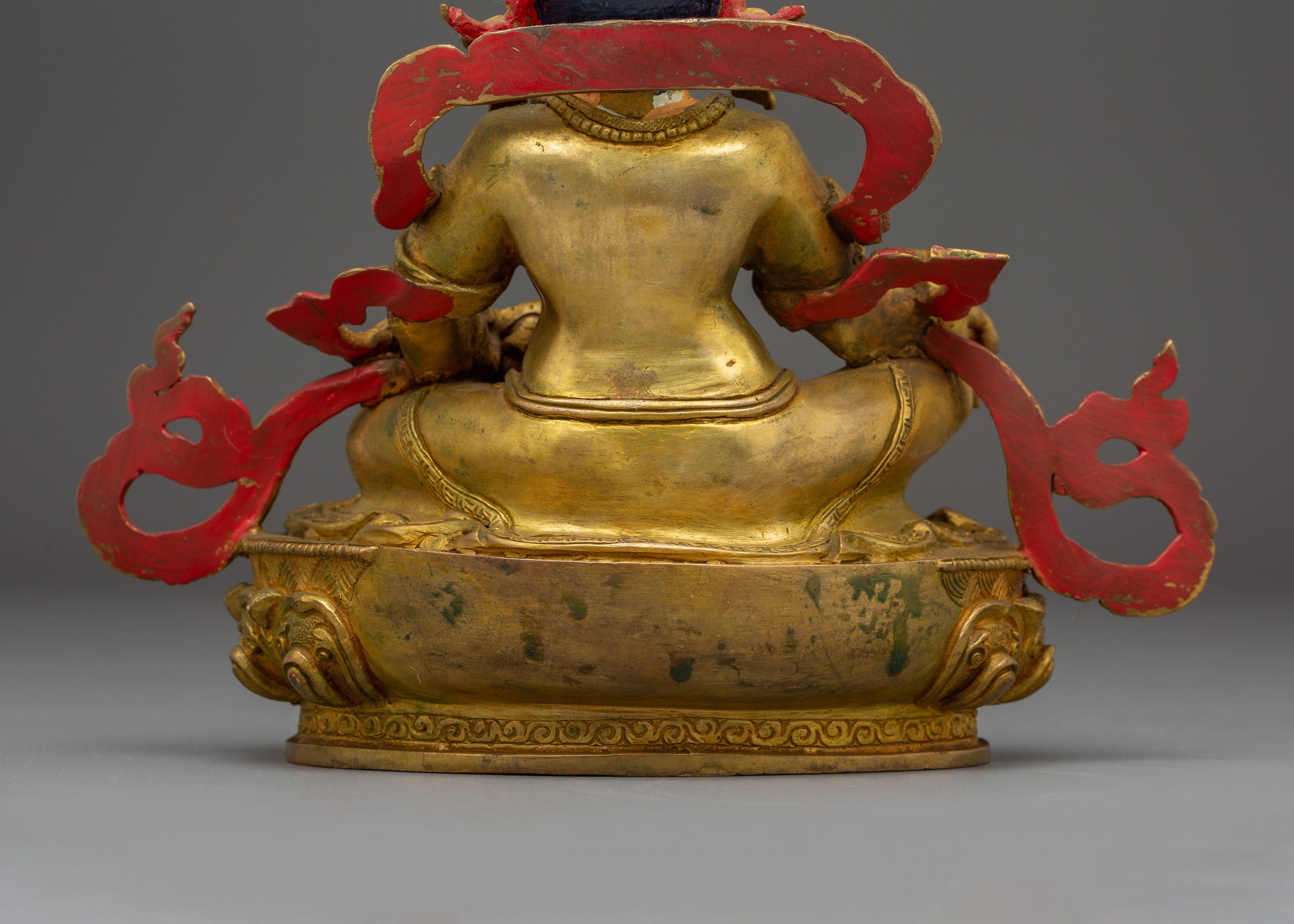 Wealth Icon Dzambhala Handmade Statue | Copper Body, Gold Gilded, Acrylic Color