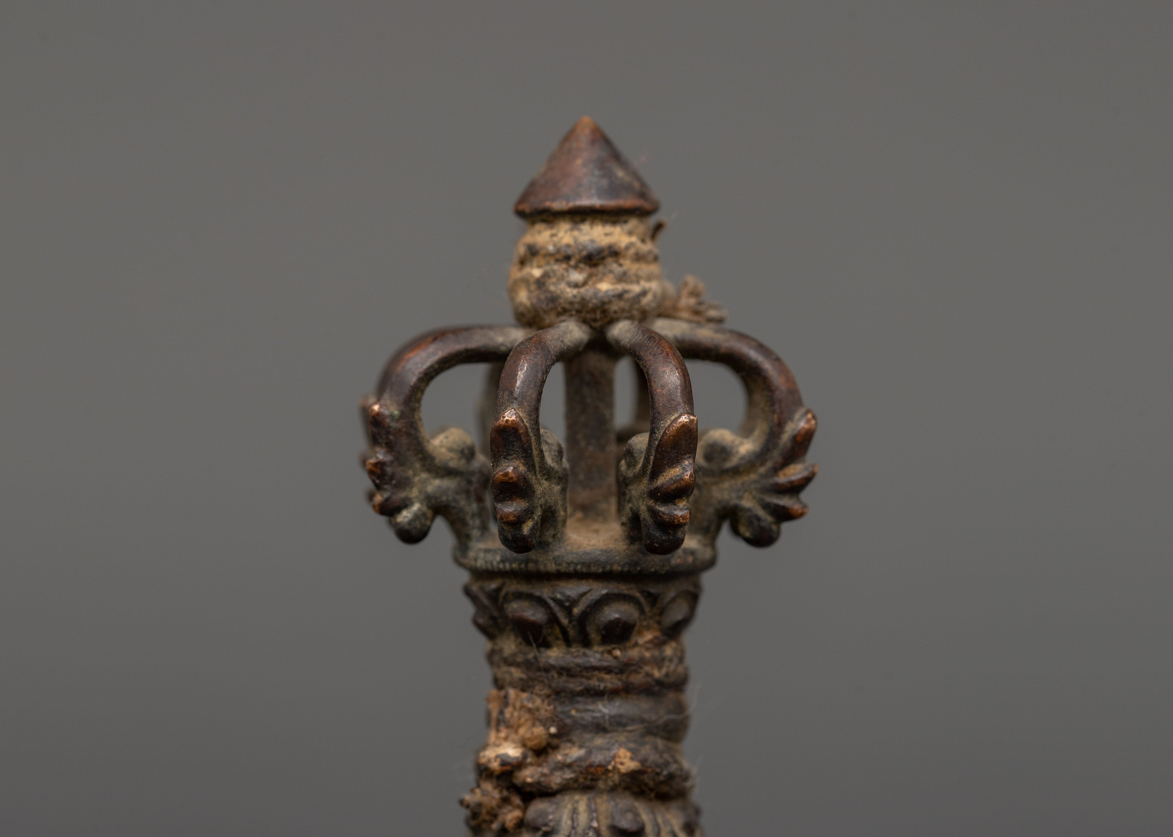 Himalayan Copper Vajra Stand - Handcrafted Tibetan Ritual Tool