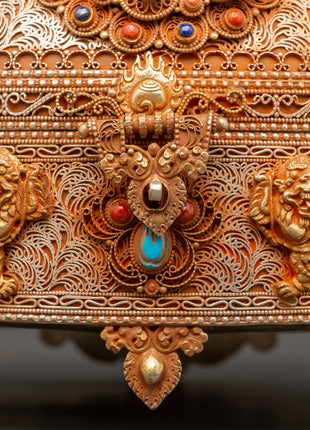 Sacred Copper and Gold-Plated Treasure Chest | Handcrafted Box