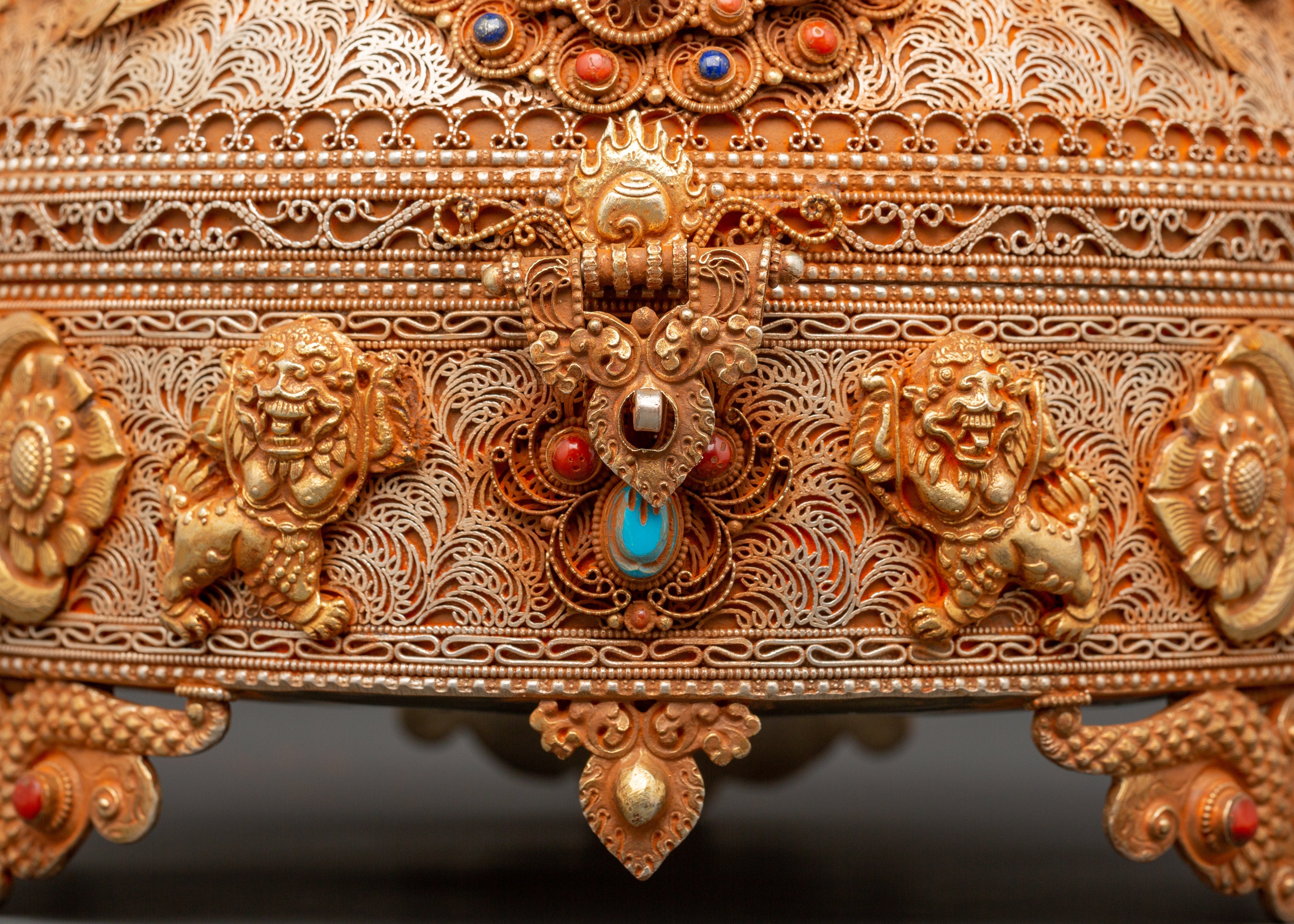 Sacred Copper and Gold-Plated Treasure Chest | Handcrafted Box