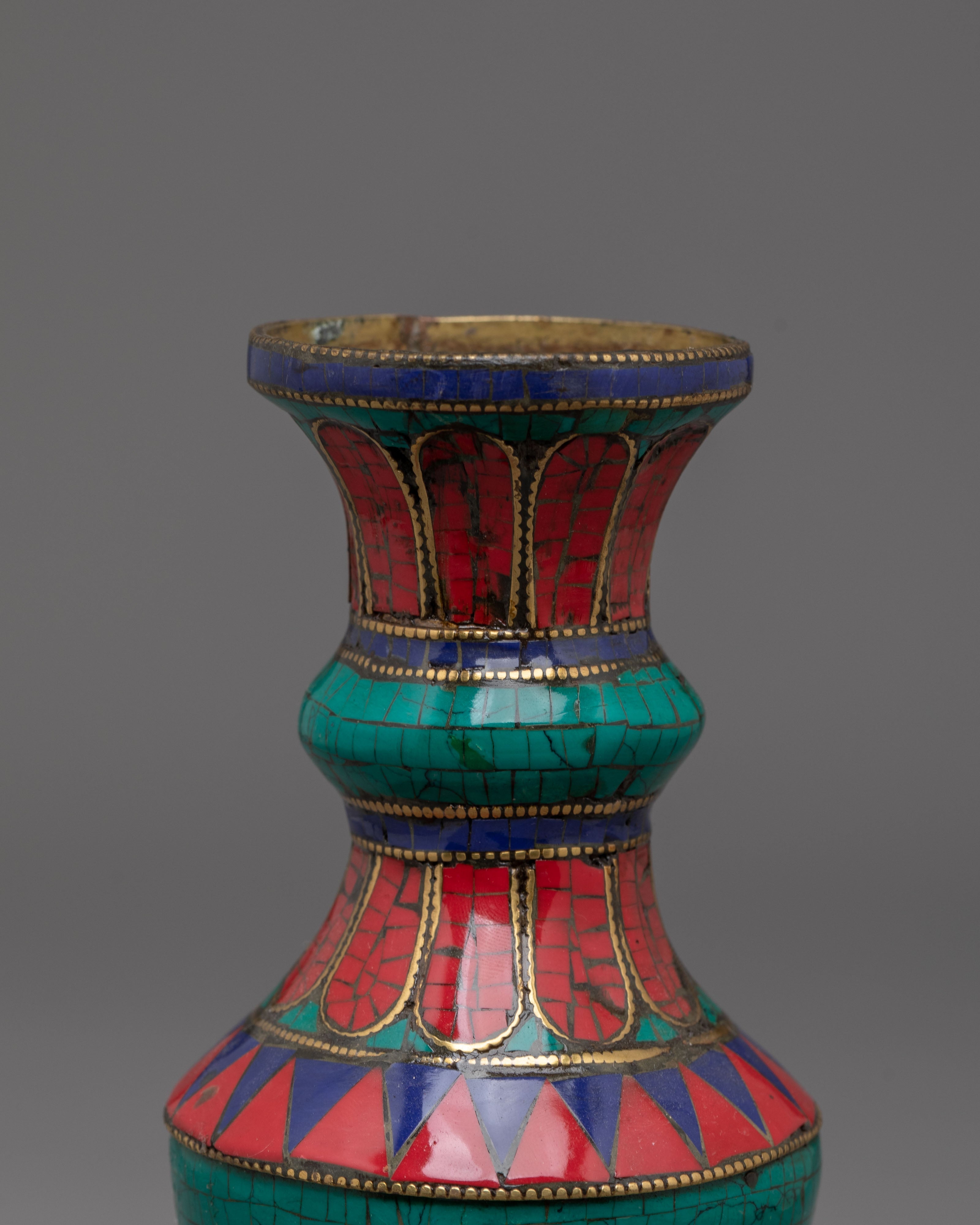 Sacred Buddhist Flower Vase Set | Symbol of Purity and Devotion