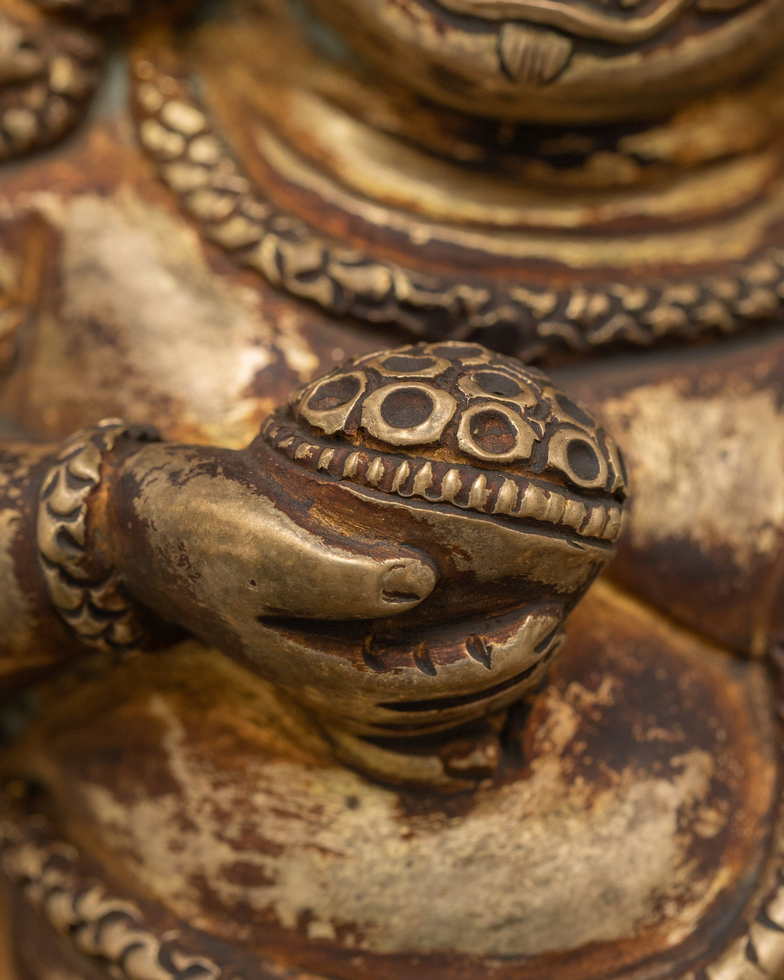 Handcrafted Black Dzambhala Statue | 24K Gold Gilded Artwork