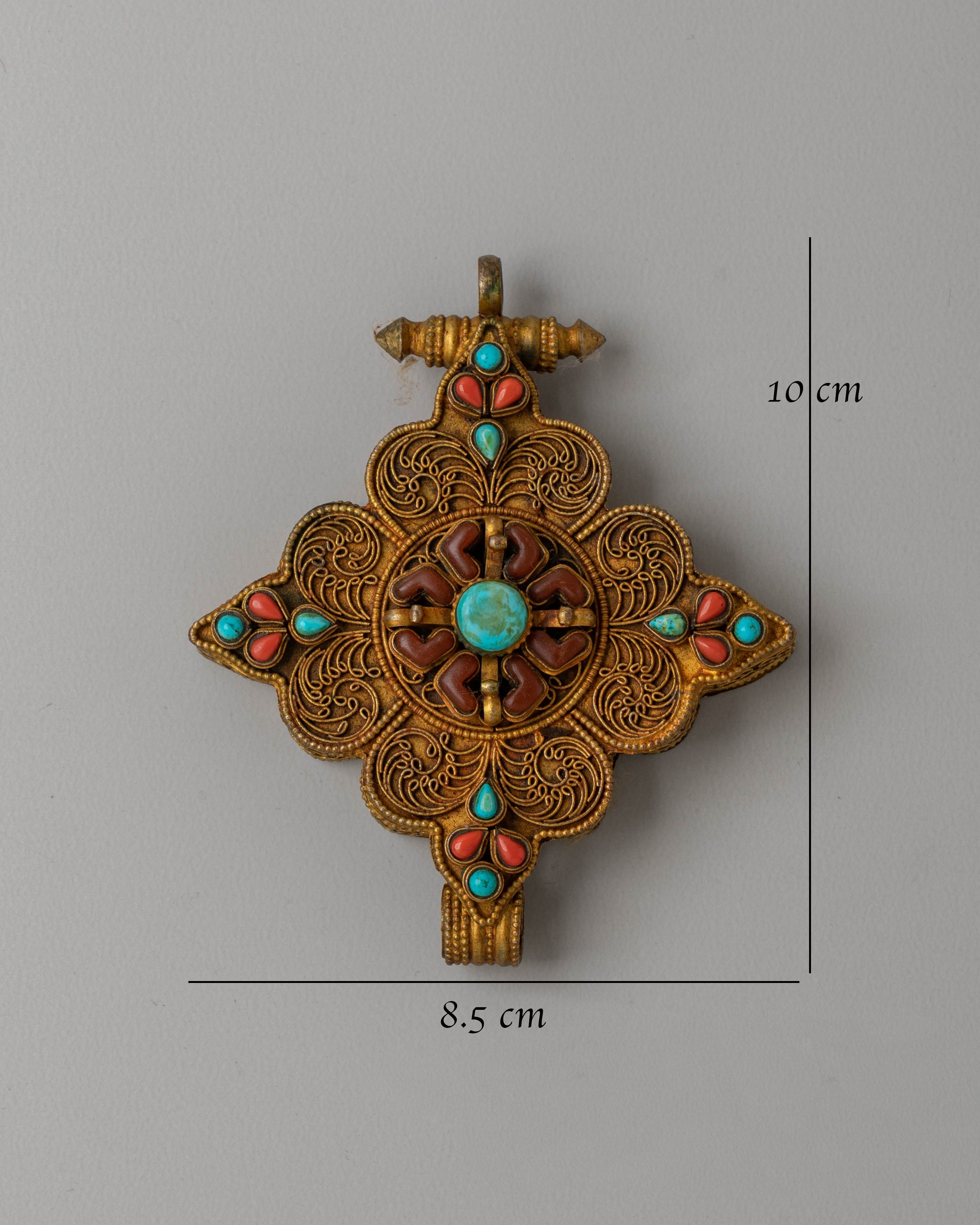 Ghau Locket with Gemstone | Handcrafted Spiritual Jewelry